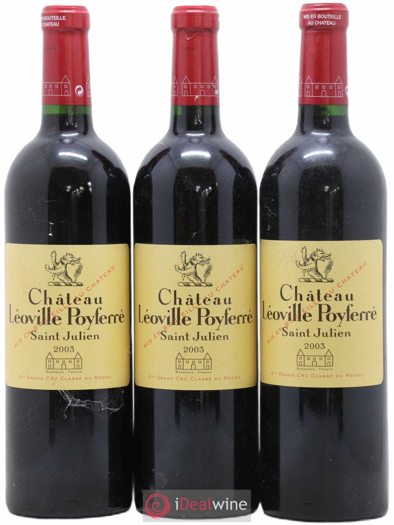 Château Léoville Poyferré 2ème Grand Cru Classé 2003 - Lot de 3 bouteilles - 0