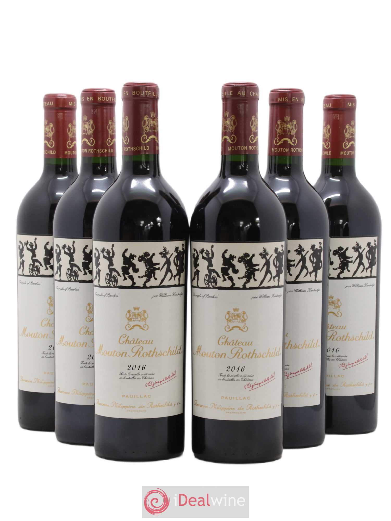 Château Mouton Rothschild 1er Grand Cru Classé 2016 - Lot de 6 bouteilles - 0