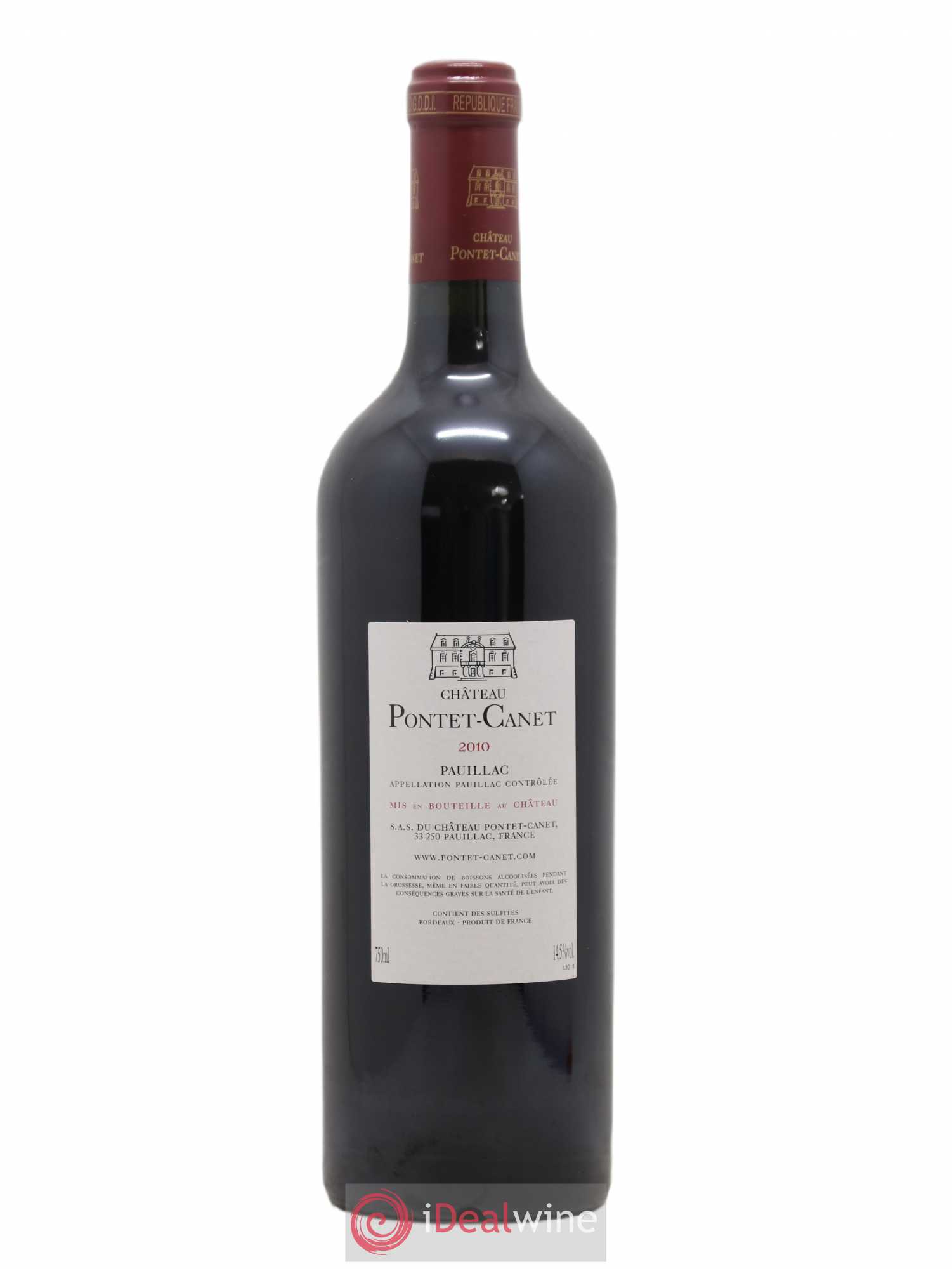 Château Pontet Canet 5ème Grand Cru Classé 2010 - Lot de 1 bouteille - 1