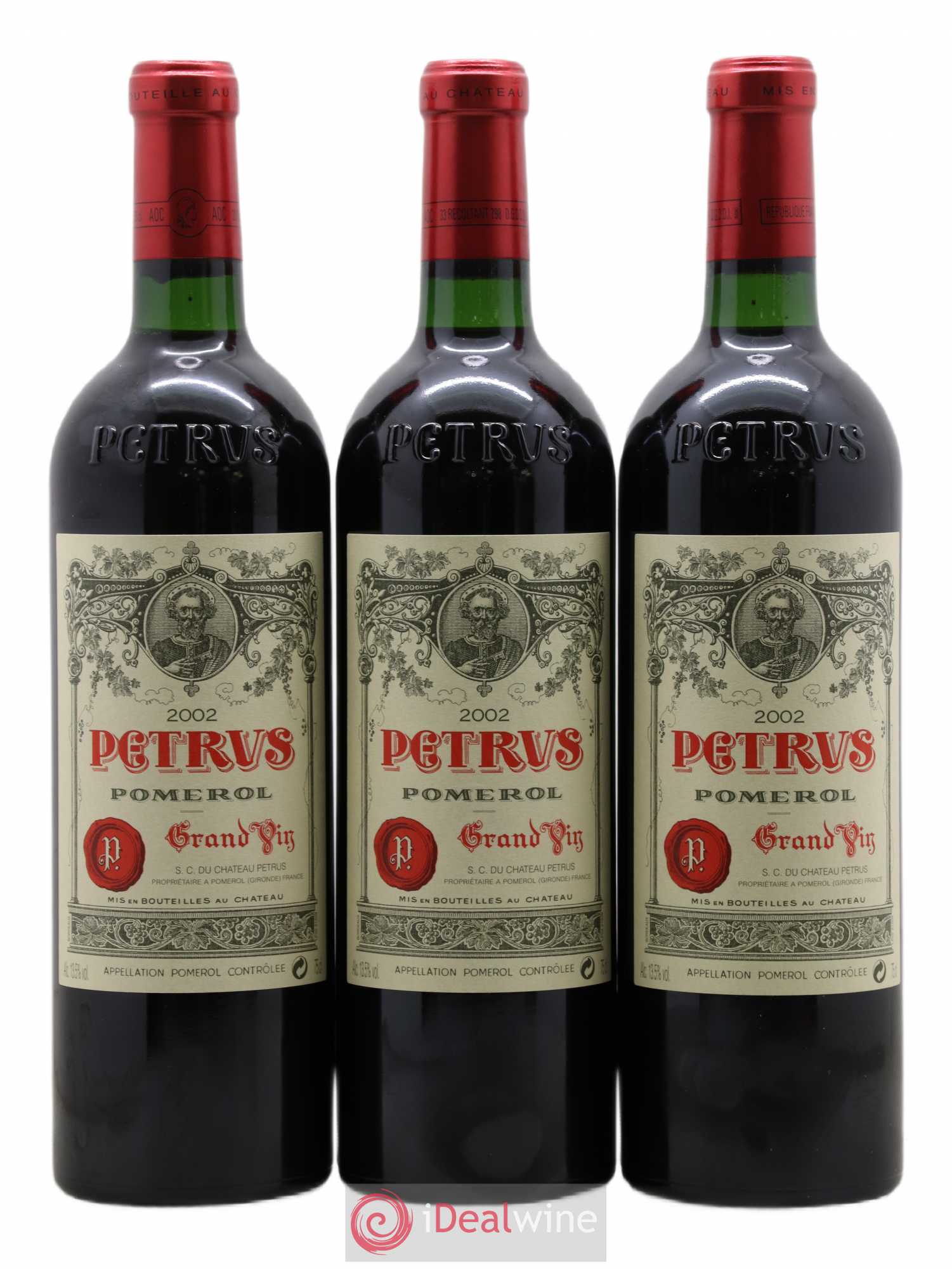 Petrus 2002 - Lot de 3 bouteilles - 0