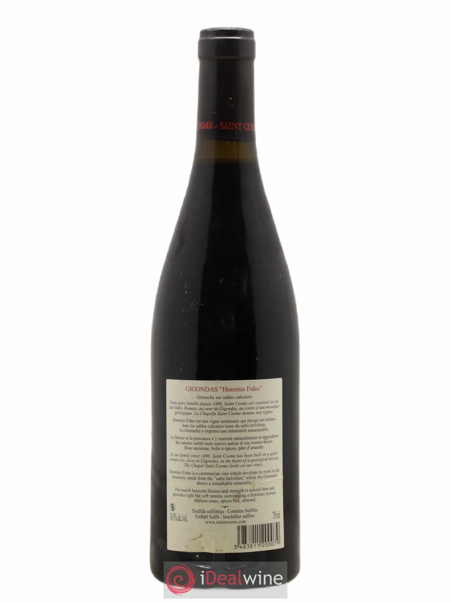 Gigondas Hominis Fides Saint Cosme 2007 - Lot de 1 bouteille - 1
