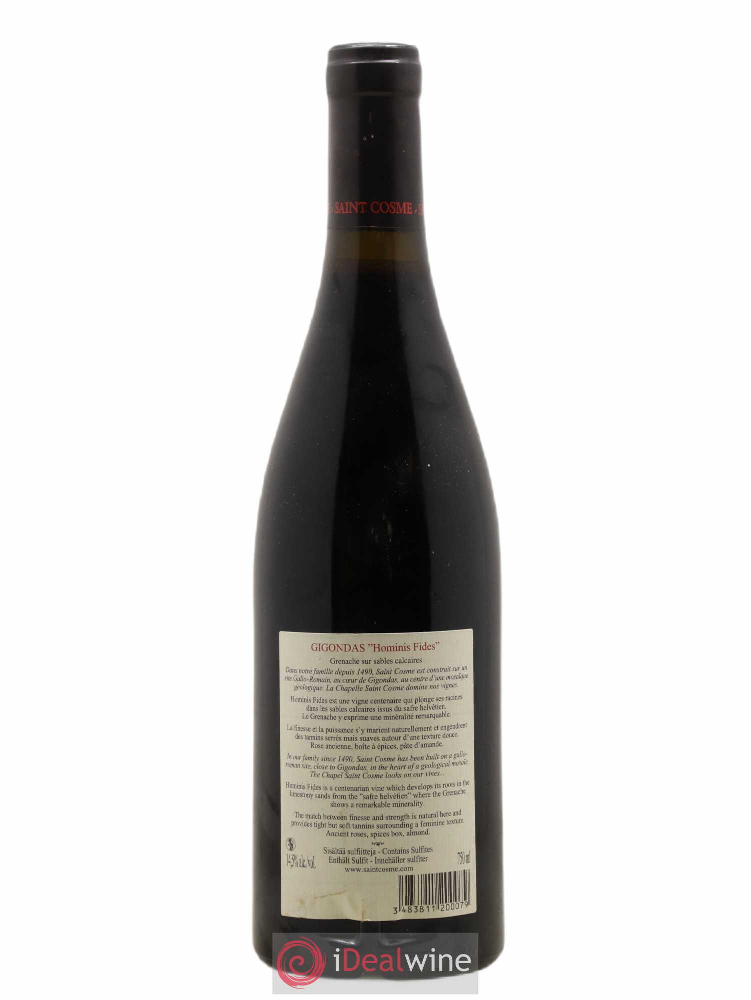 Gigondas Hominis Fides Saint Cosme 2007 - Lot de 1 bouteille - 1