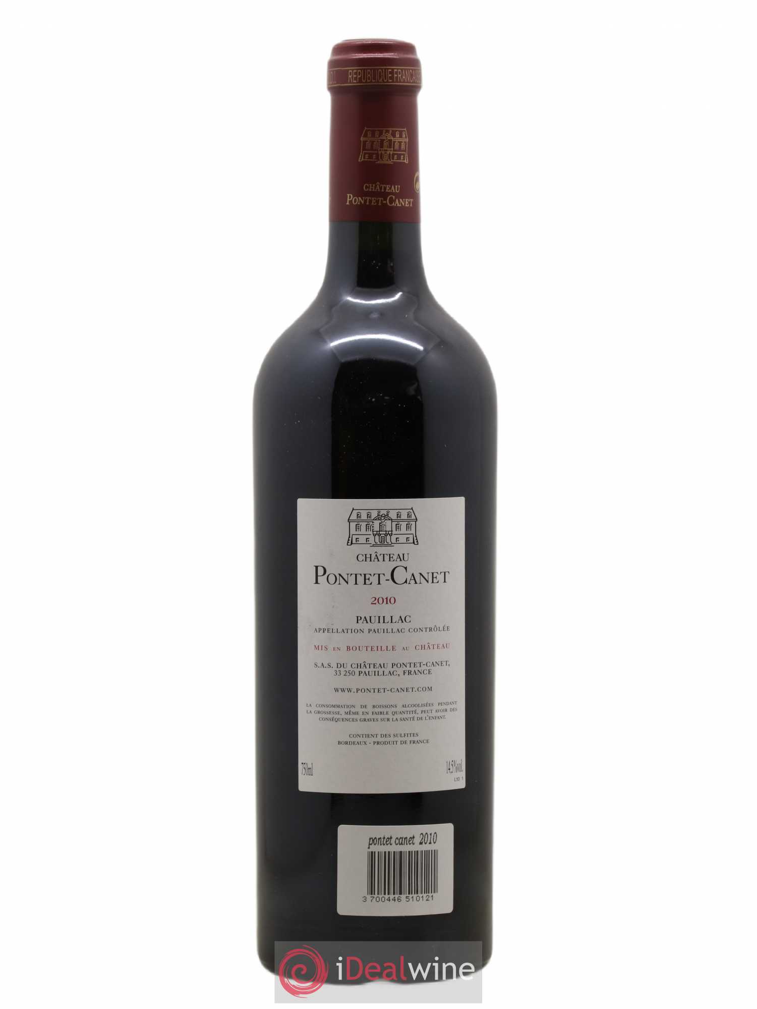 Château Pontet Canet 5ème Grand Cru Classé 2010 - Lot de 1 bouteille - 1