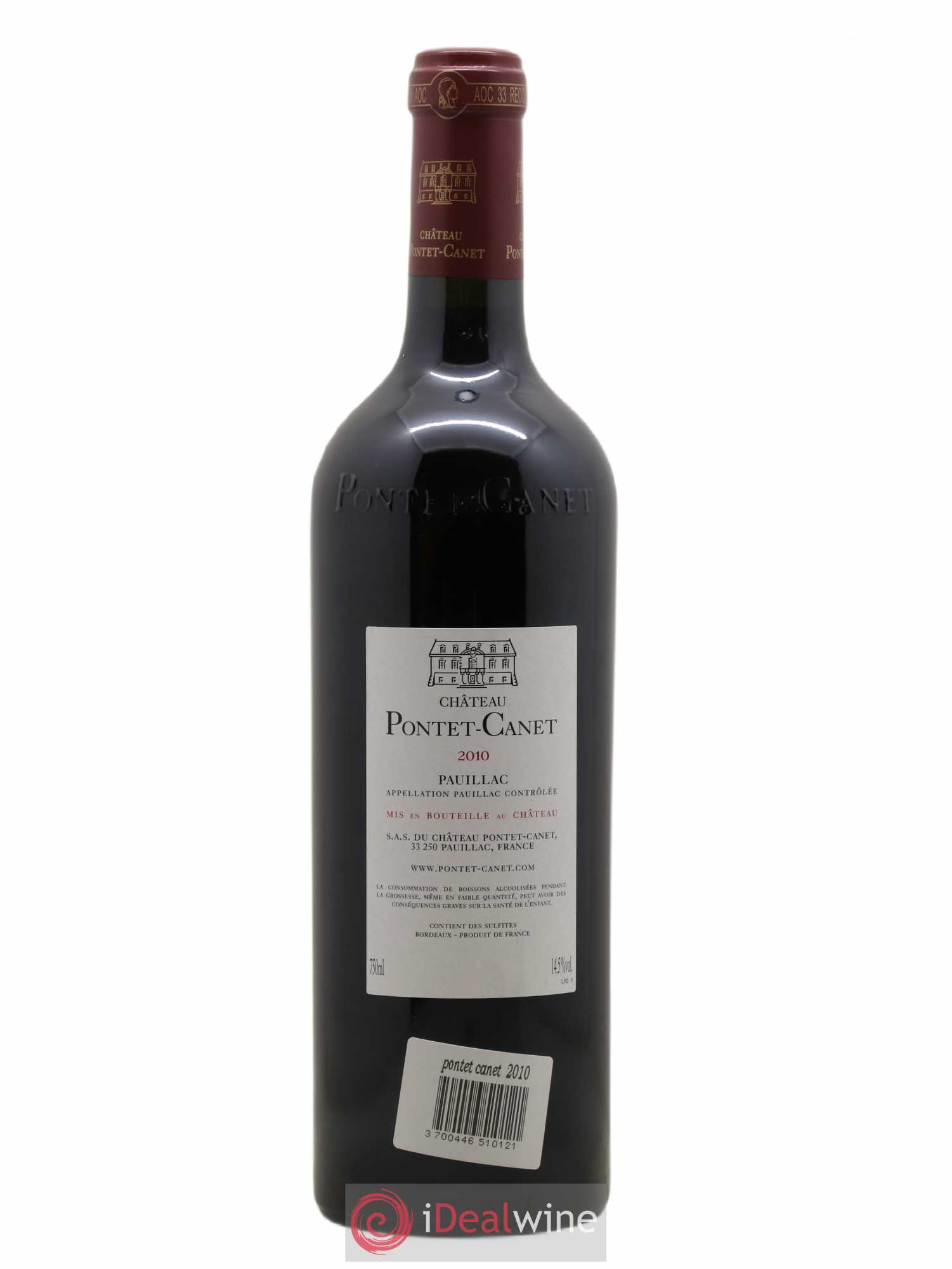 Château Pontet Canet 5ème Grand Cru Classé 2010 - Lot de 1 bouteille - 1