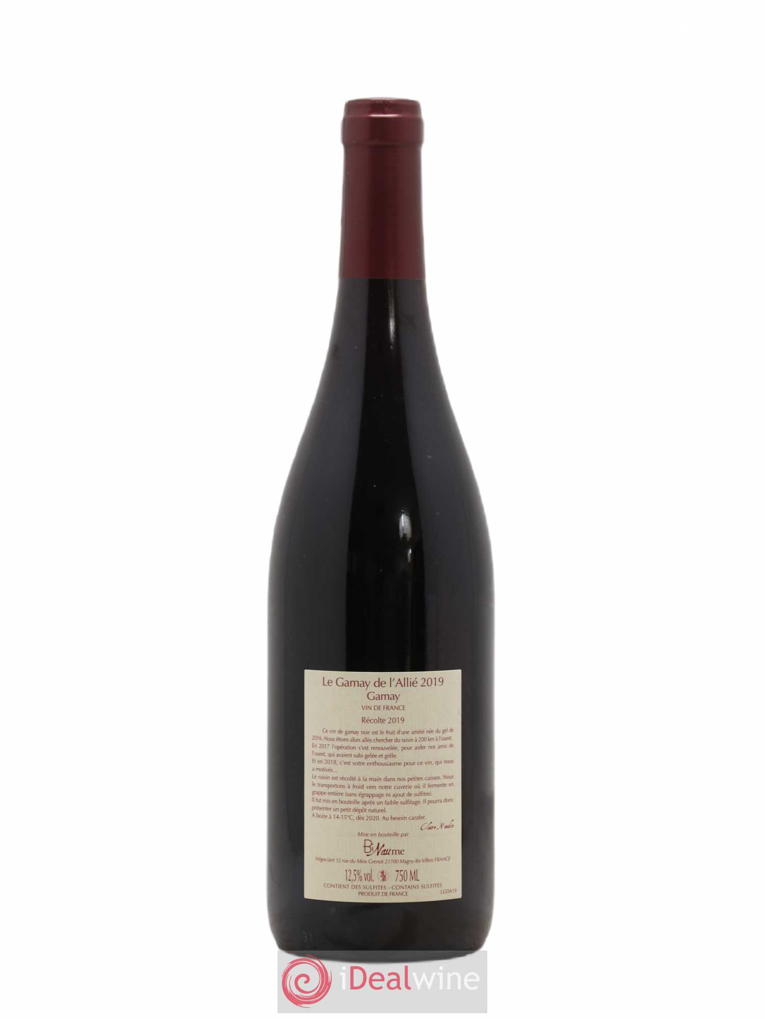 Vin de France Le Gamay de l'Allié Domaine Binaume Bizot-Naudin 2019 - Posten von 1 Flasche - 1