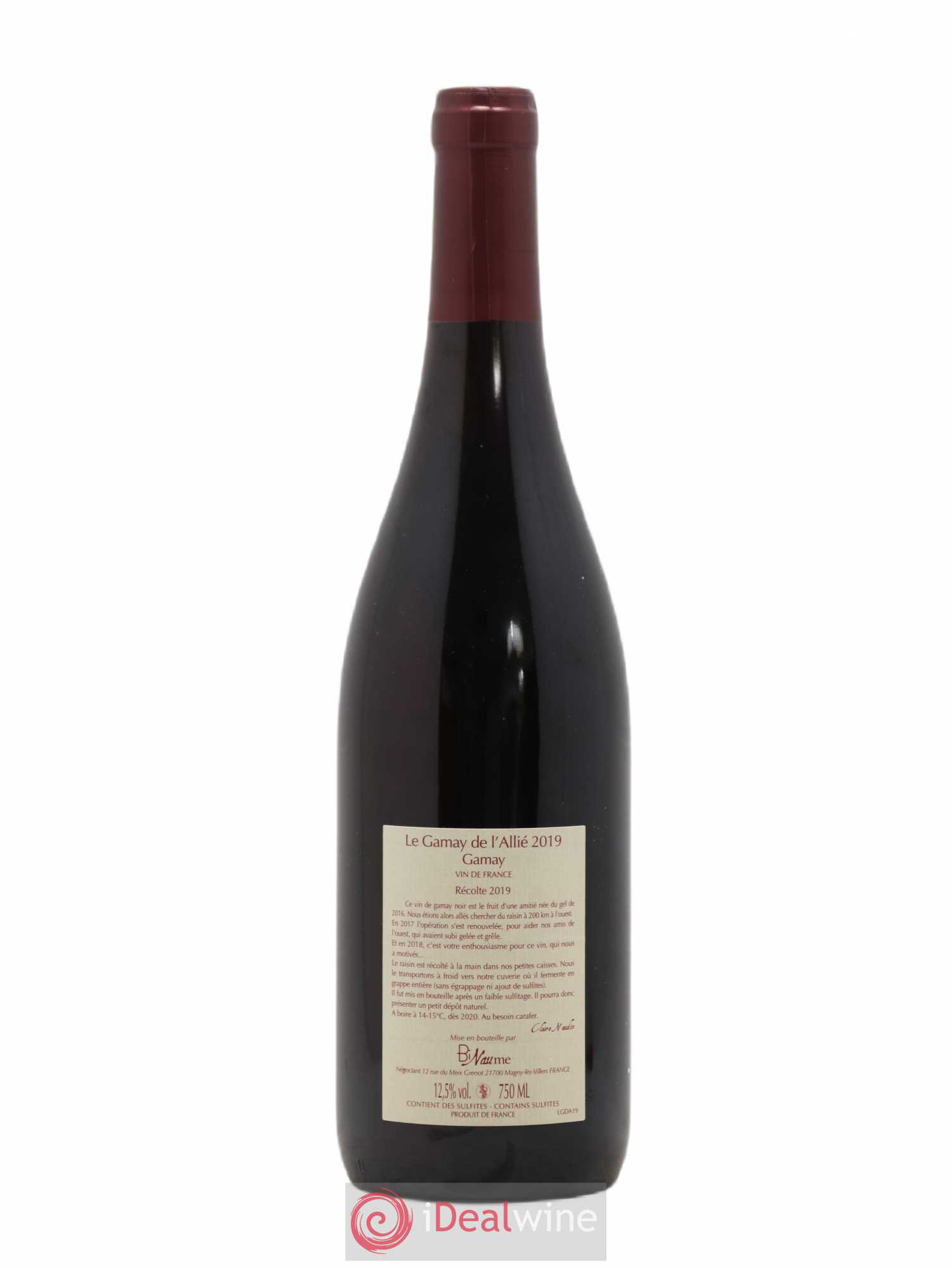 Vin de France Le Gamay de l'Allié Domaine Binaume Bizot-Naudin 2019 - Posten von 1 Flasche - 1
