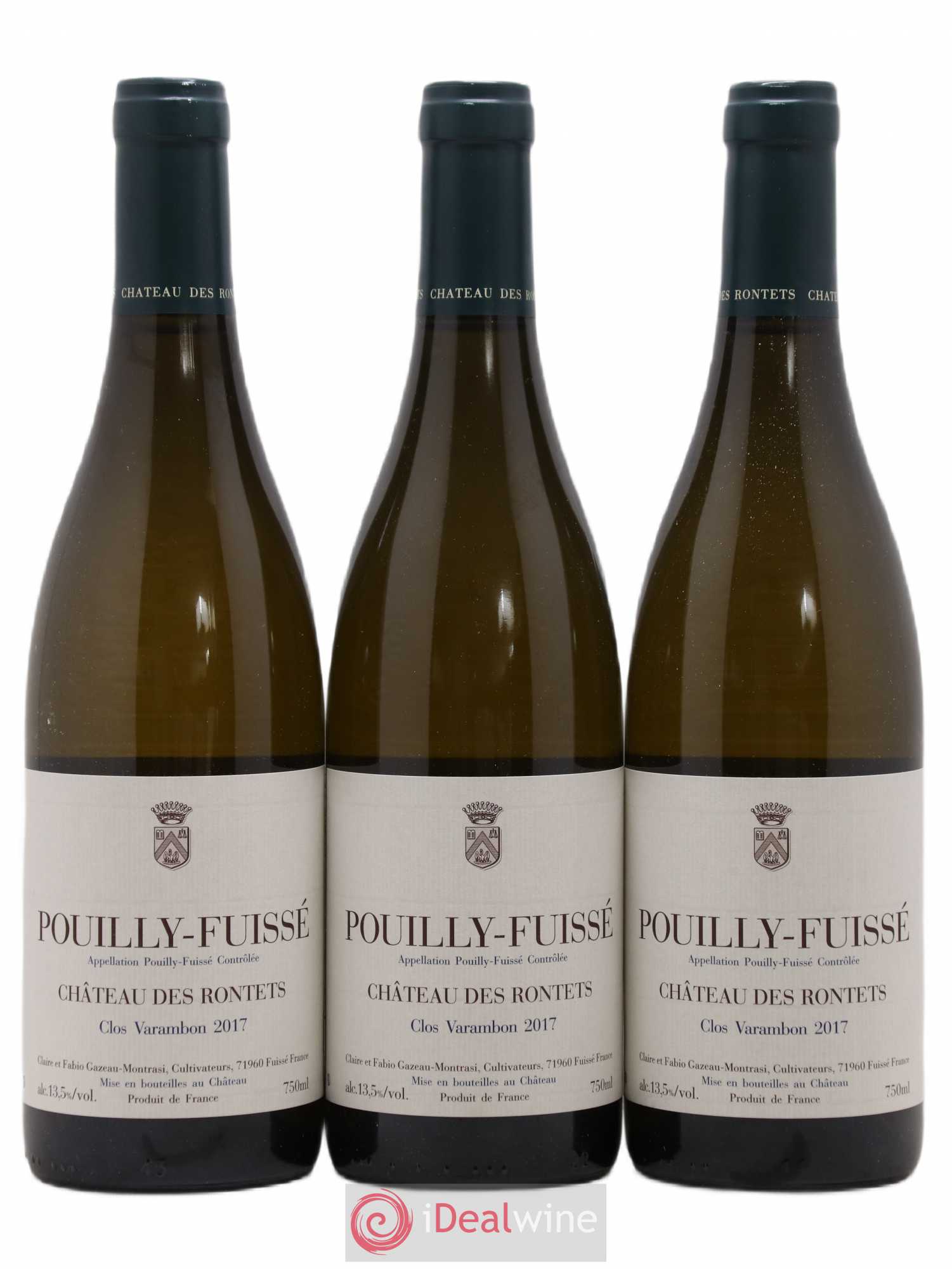 Pouilly-Fuissé Clos Varambon Château des Rontets 2017 - Lot de 3 bouteilles - 0