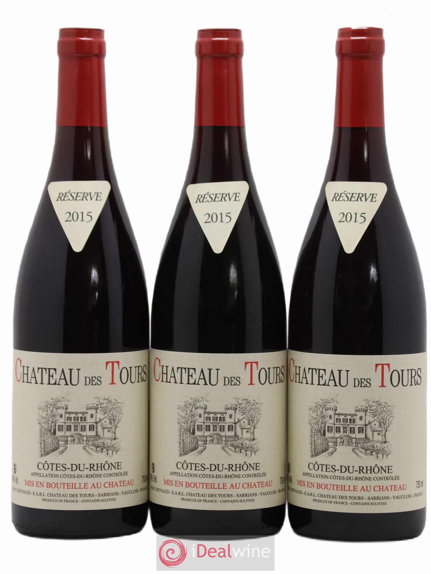 Côtes-du-Rhône Château des Tours Emmanuel Reynaud 2015 - Lot de 3 bouteilles - 0