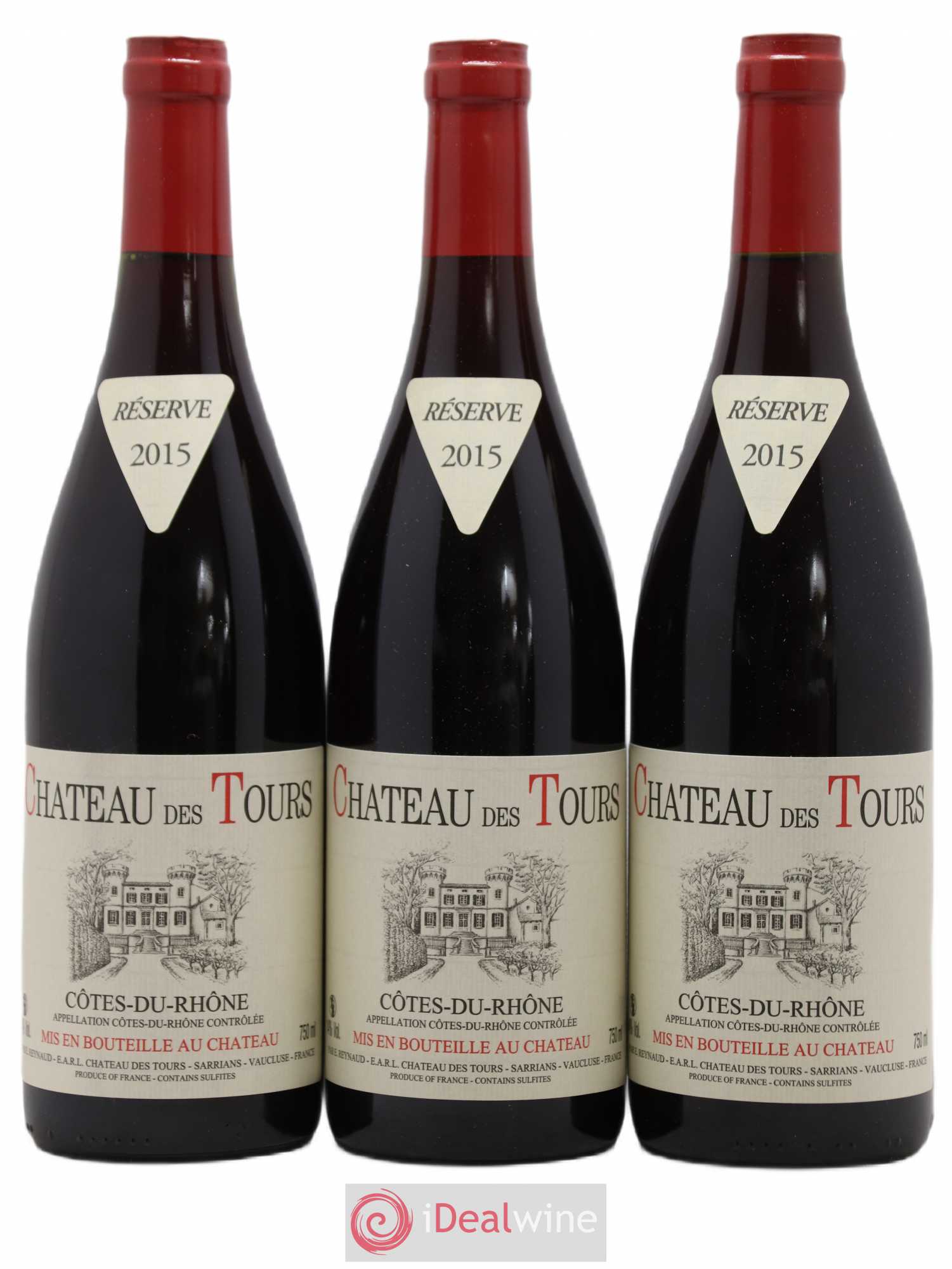 Côtes-du-Rhône Château des Tours Emmanuel Reynaud 2015 - Lot de 3 bouteilles - 0