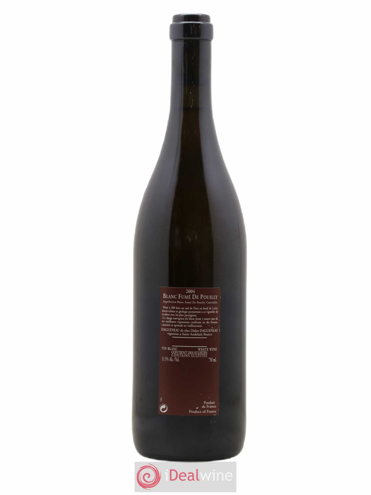Vin de France (anciennement Pouilly-Fumé) Pur Sang Dagueneau (Domaine Didier - Louis-Benjamin) 2004 - Lot de 1 bouteille - 1