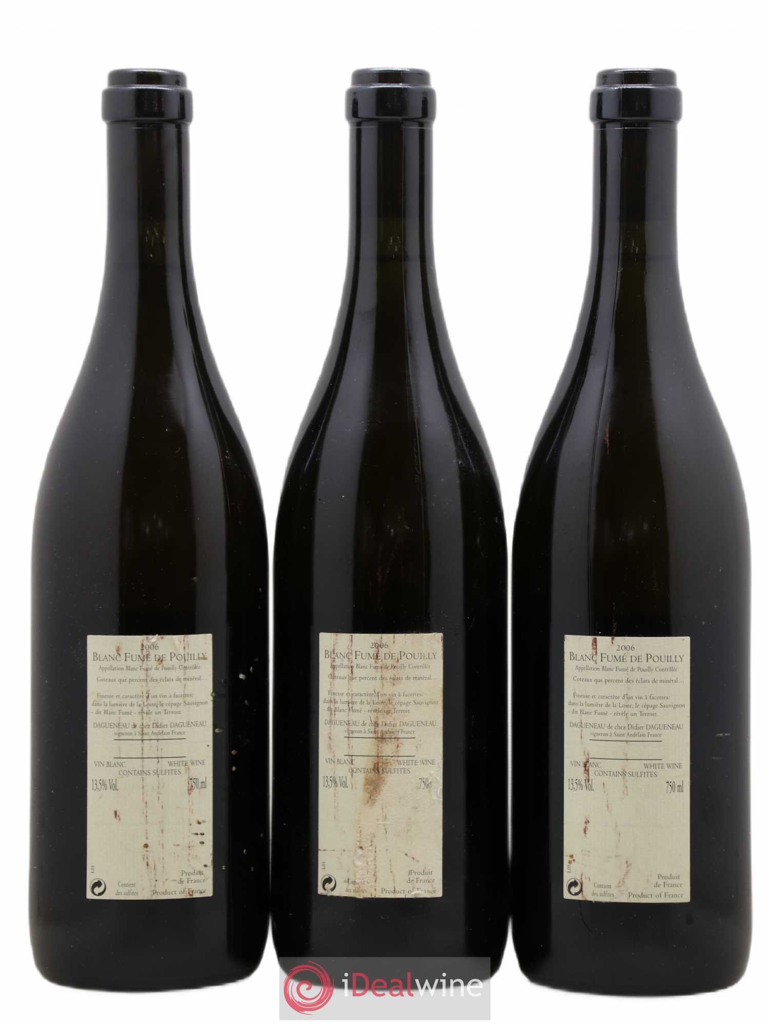 Pouilly-Fumé Blanc Fumé de Pouilly Dagueneau (Domaine Didier - Louis-Benjamin) 2006 - Lot de 3 bouteilles - 1