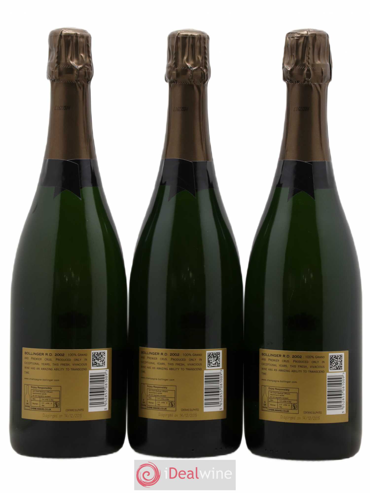 R.D. Extra-Brut Bollinger 2002 - Lot de 3 bouteilles - 1