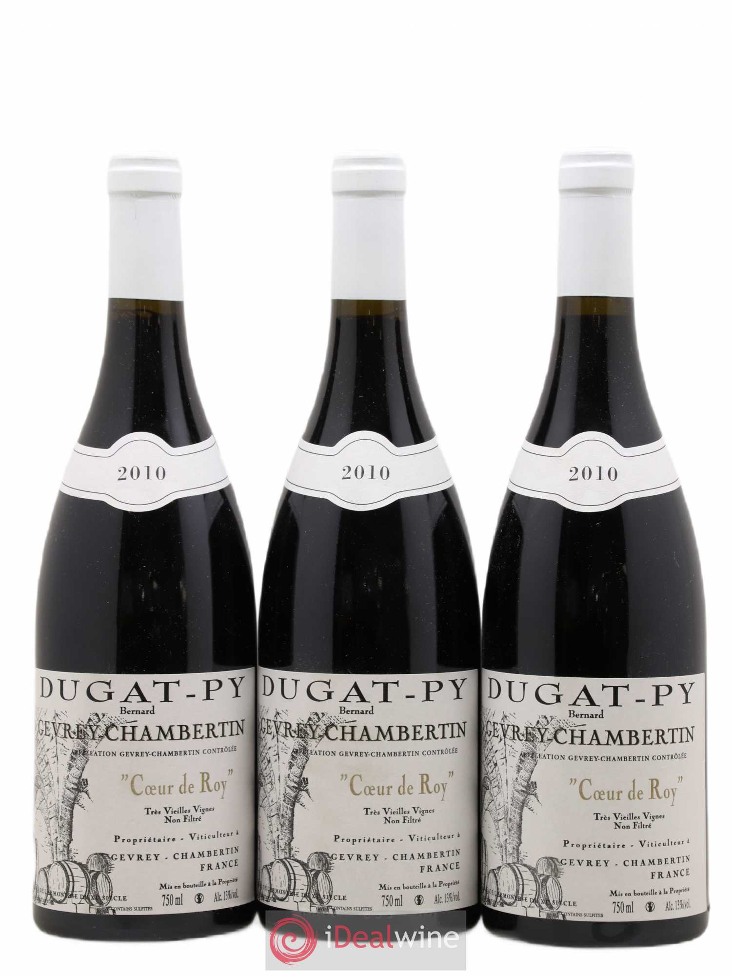 Gevrey-Chambertin Coeur de Roy Très Vieilles Vignes Dugat-Py 2010 - Lot de 3 bouteilles - 0