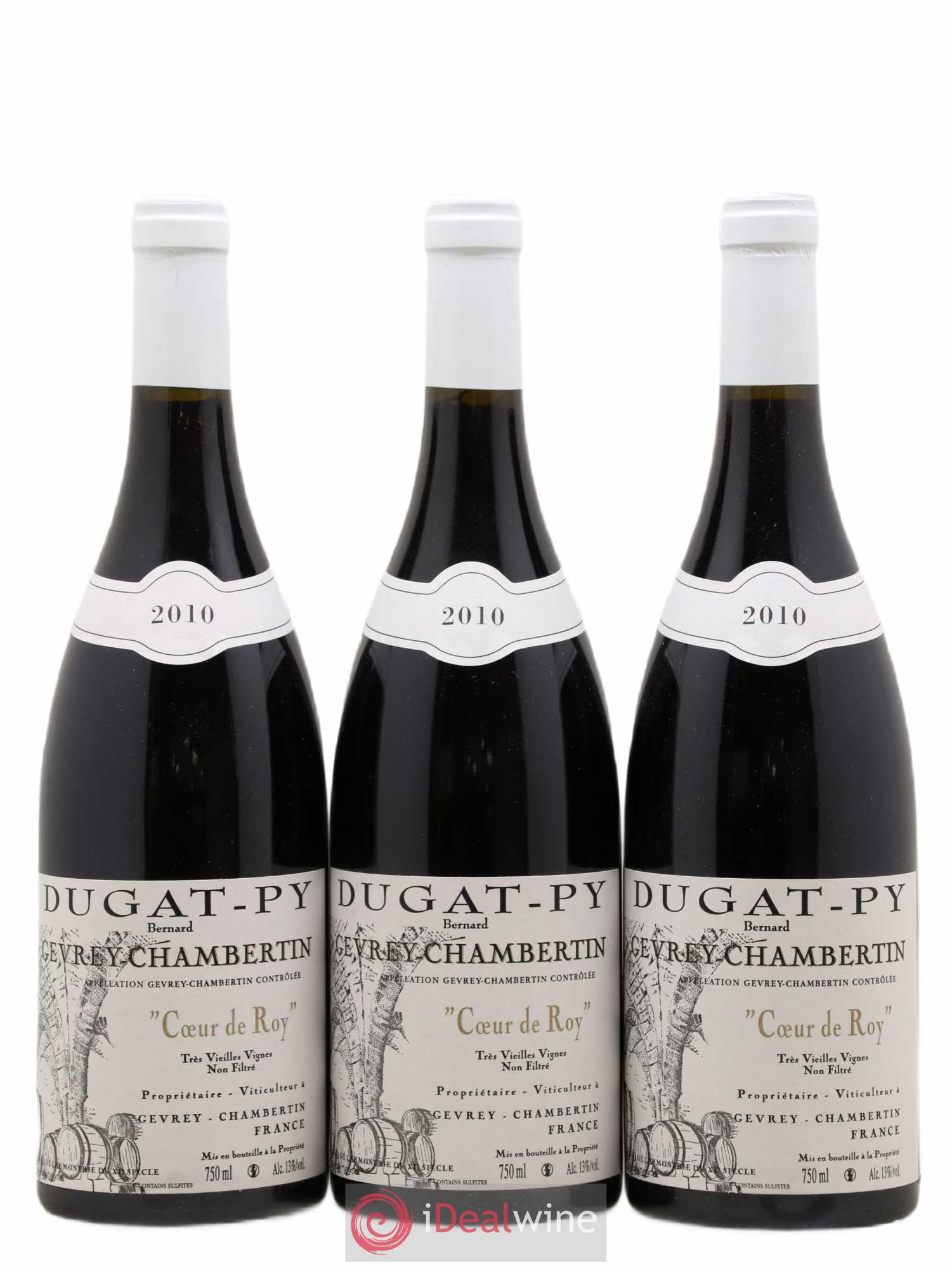 Gevrey-Chambertin Coeur de Roy Très Vieilles Vignes Dugat-Py 2010 - Lot de 3 bouteilles - 0