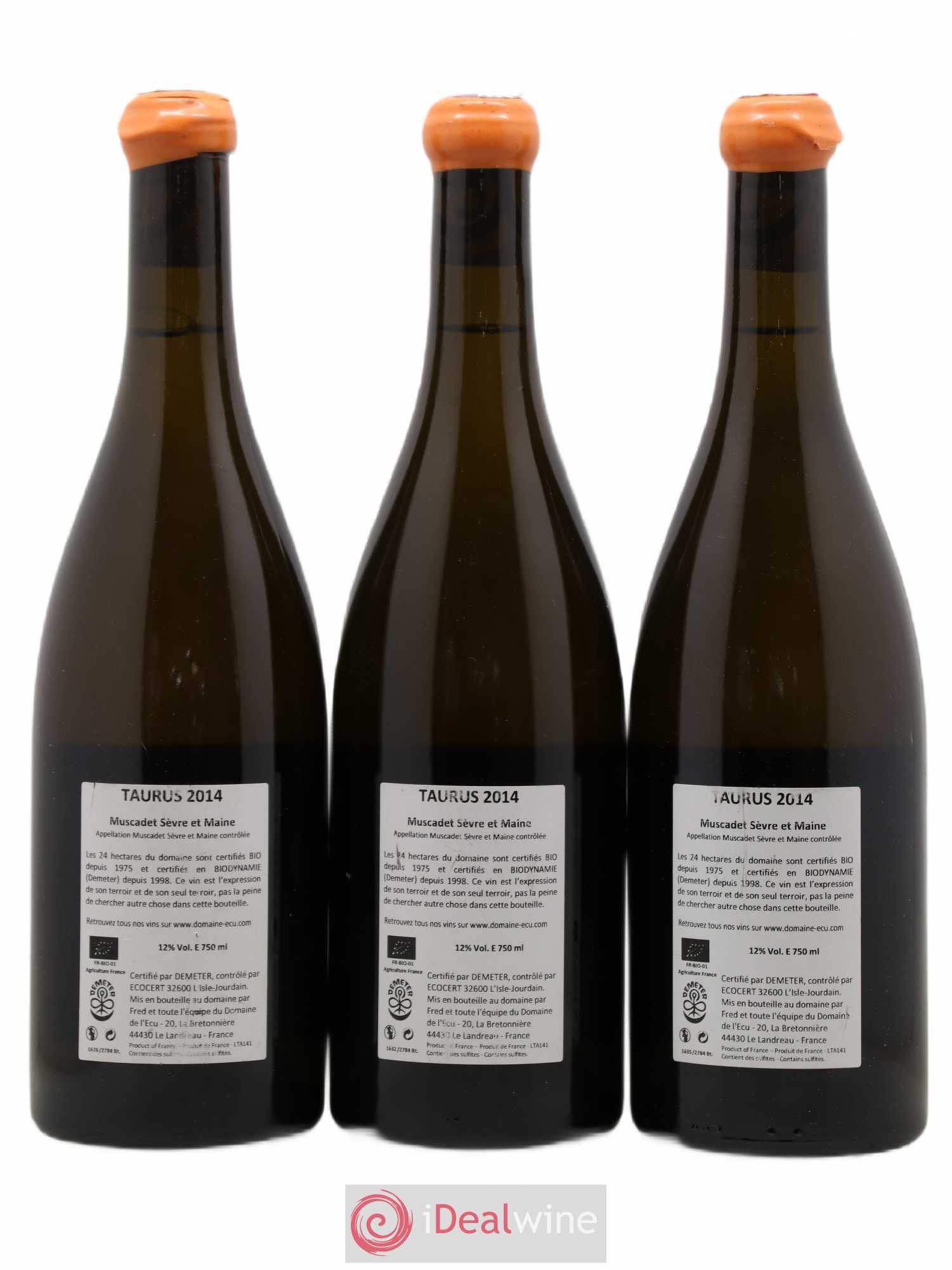 Vin de France (ex-Muscadet-Sèvre-et-Maine) Taurus Domaine de L'Ecu 2014 - Lot de 3 bouteilles - 1