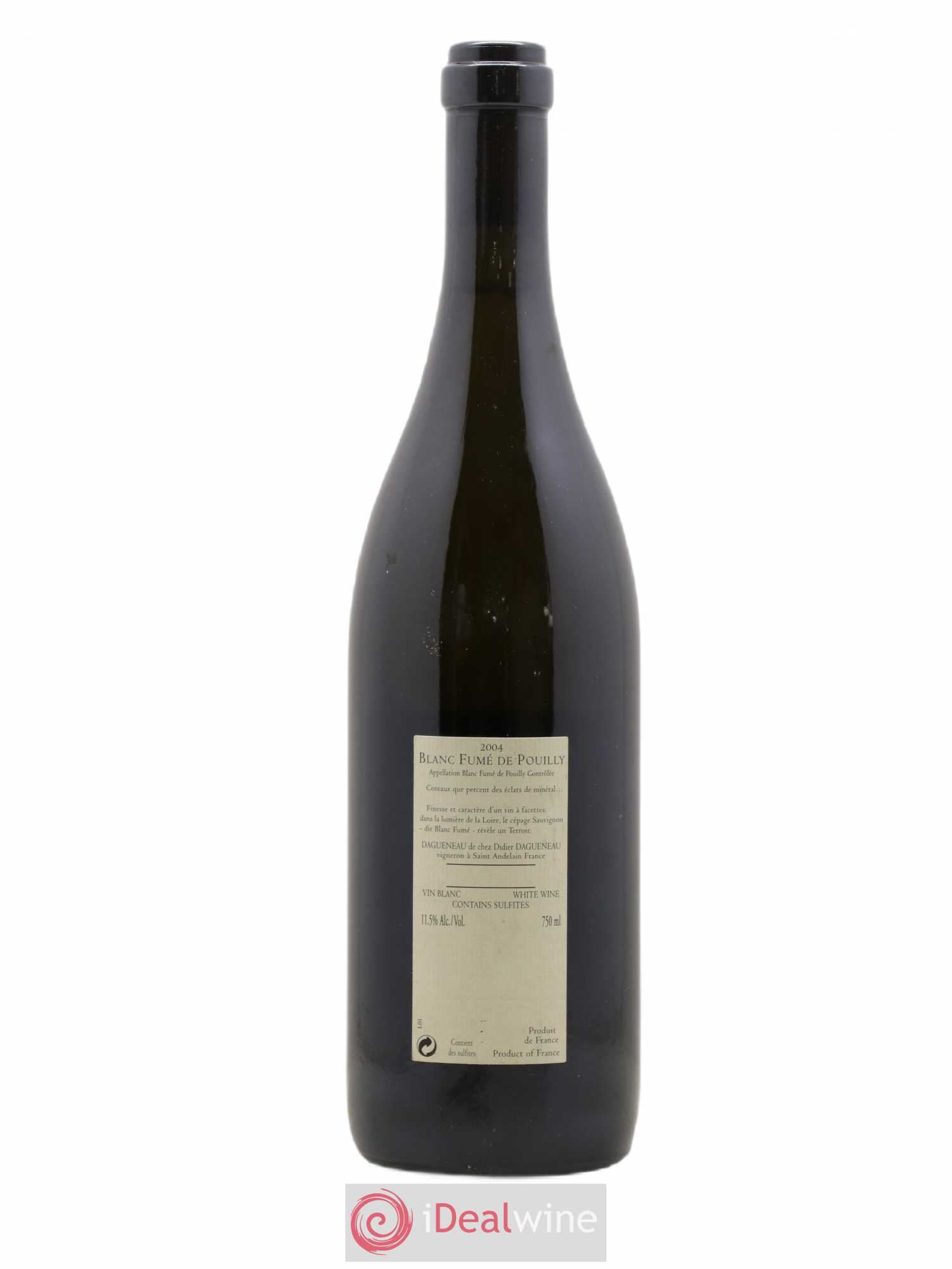 Pouilly-Fumé Blanc Fumé de Pouilly Dagueneau (Domaine Didier - Louis-Benjamin) 2004 - Lot de 1 bouteille - 1