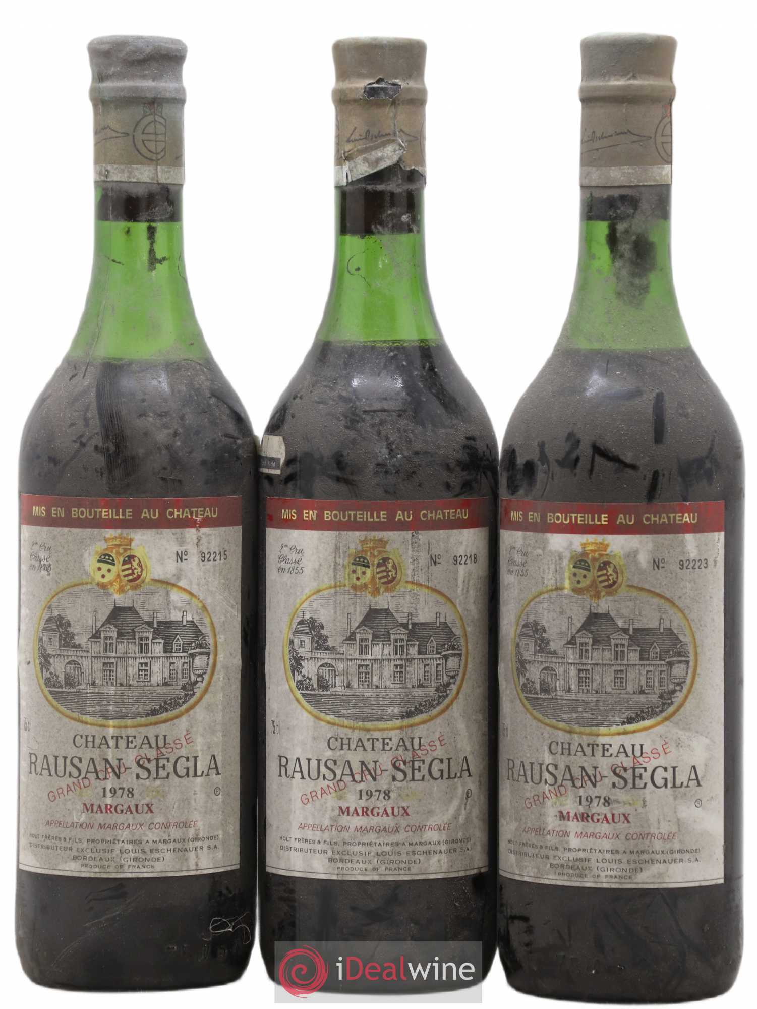 Château Rauzan Ségla Grand Cru Classé 1978 - Lot de 3 bouteilles - 0