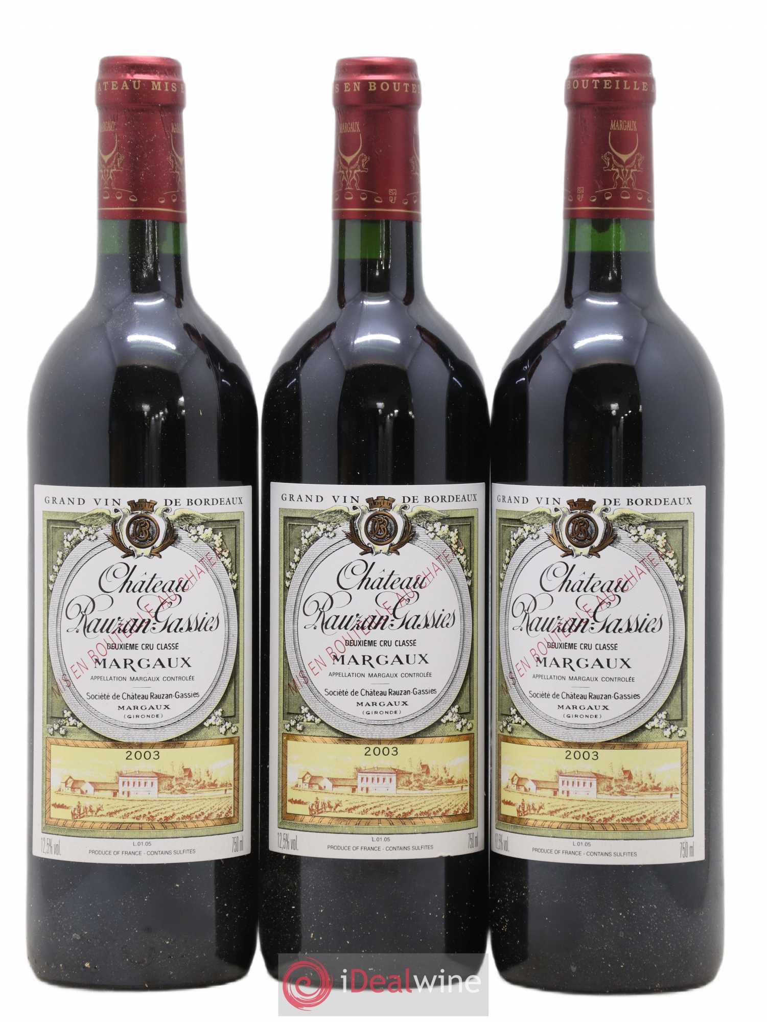 Château Rauzan-Gassies 2ème Grand Cru Classé 2003 - Lot de 6 bouteilles - 2