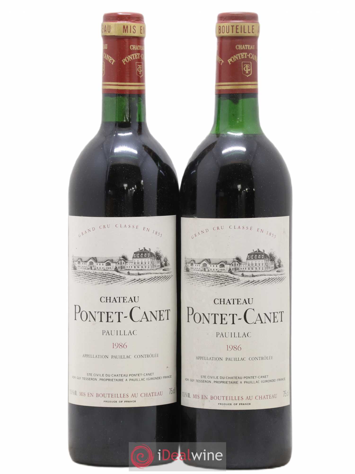 Château Pontet Canet 5ème Grand Cru Classé 1986 - Lot de 2 bouteilles - 0