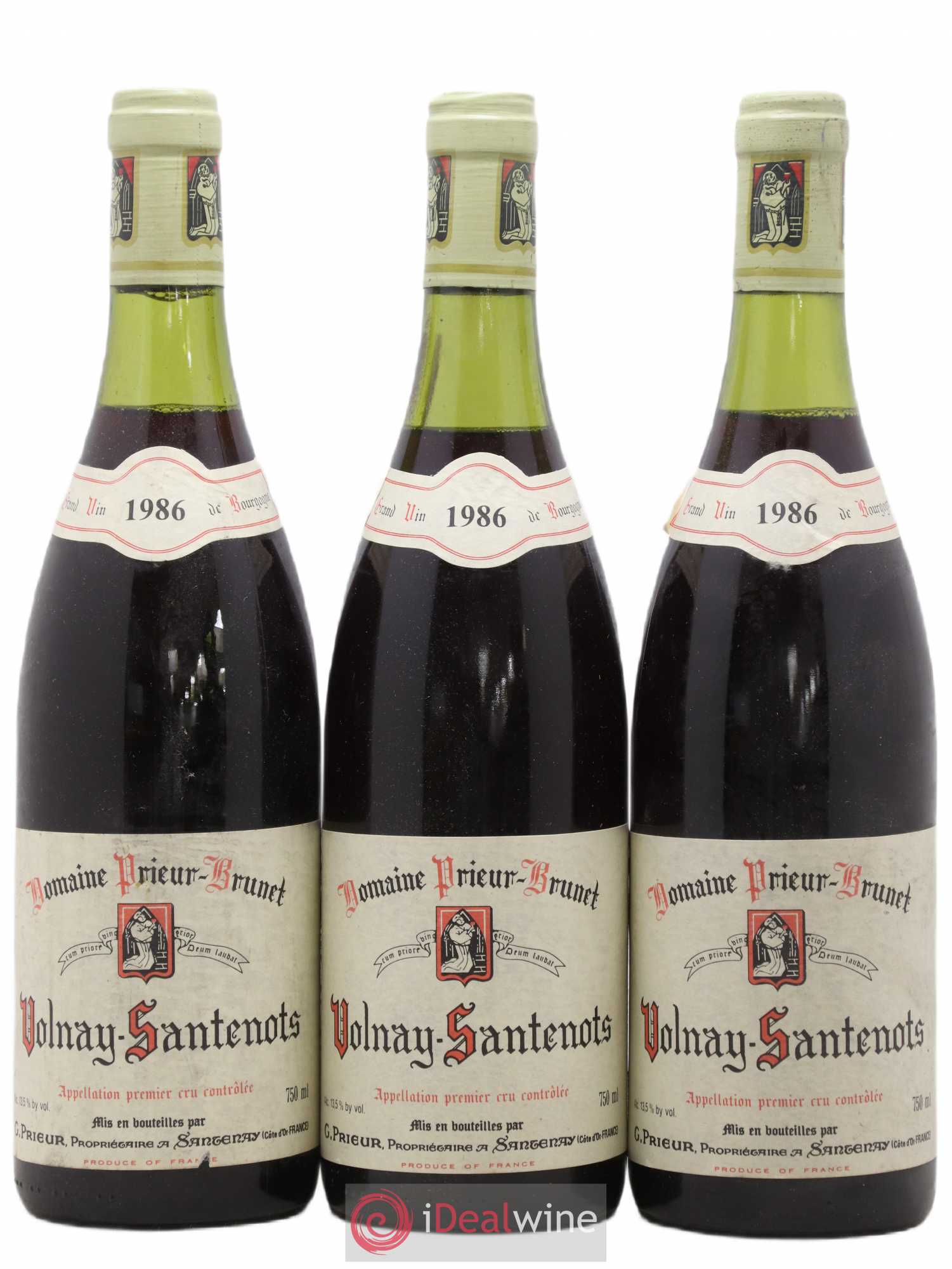 Volnay 1er Cru Santenots Prieur Brunet 1986 - Posten von 3 Flaschen - 0