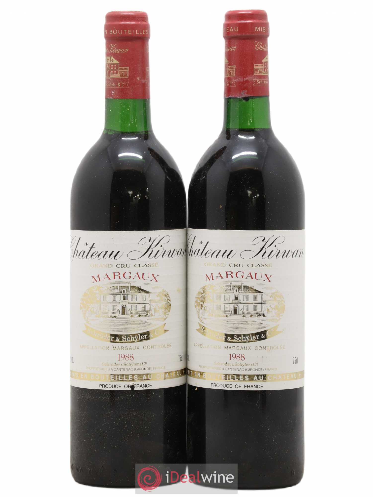 Château Kirwan 3ème Grand Cru Classé 1988 - Lot de 2 bouteilles - 0