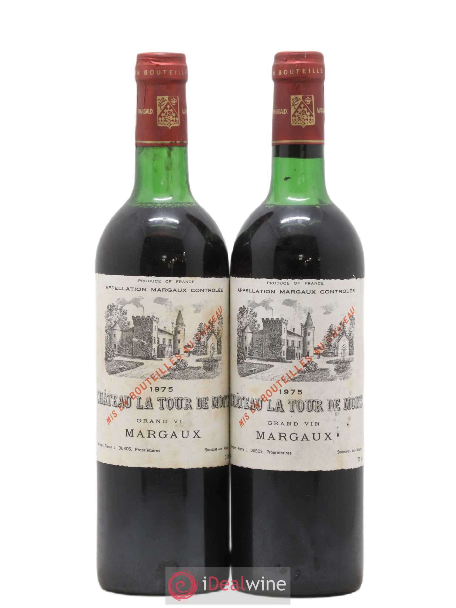 Château la Tour de Mons Cru Bourgeois 1975 - Lot de 2 bouteilles - 0