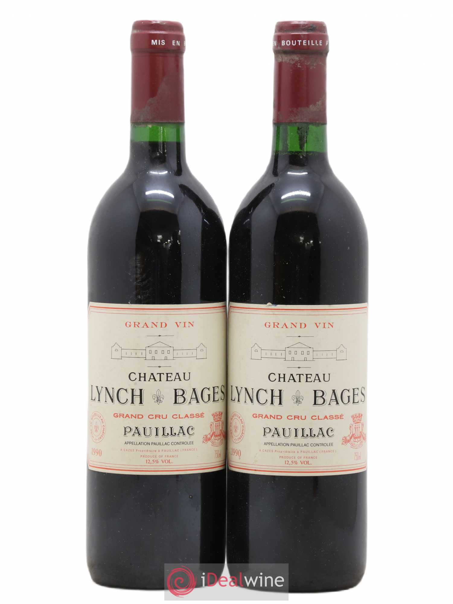 Château Lynch Bages 5ème Grand Cru Classé 1990 - Lot de 2 bouteilles - 0