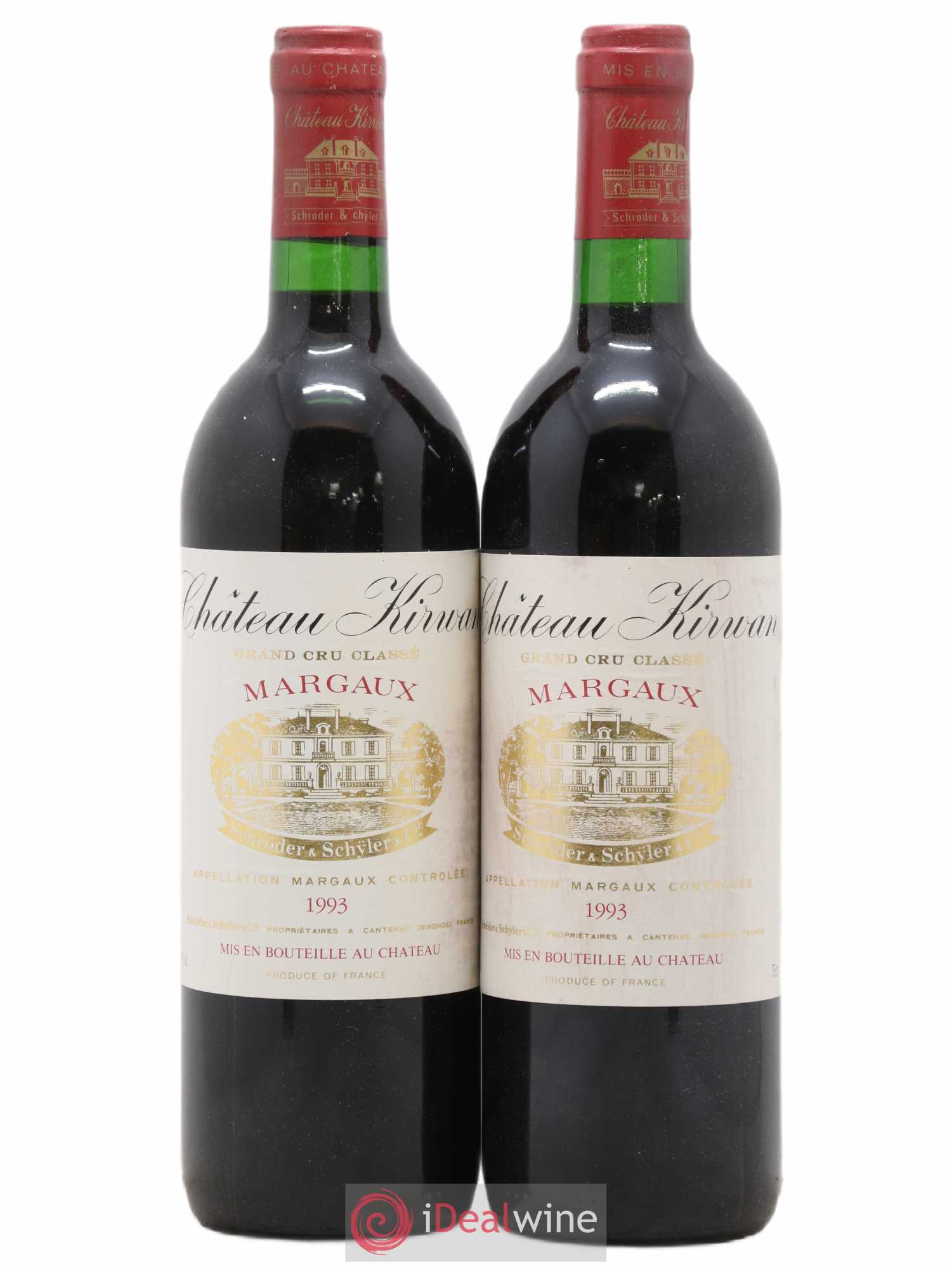 Château Kirwan 3ème Grand Cru Classé 1993 - Lot de 2 bouteilles - 0