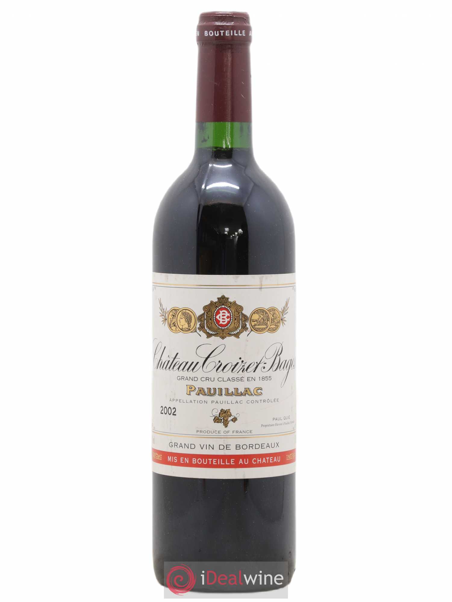 Château Croizet Bages 5ème Grand Cru Classé 2002 - Lot de 1 bouteille - 0