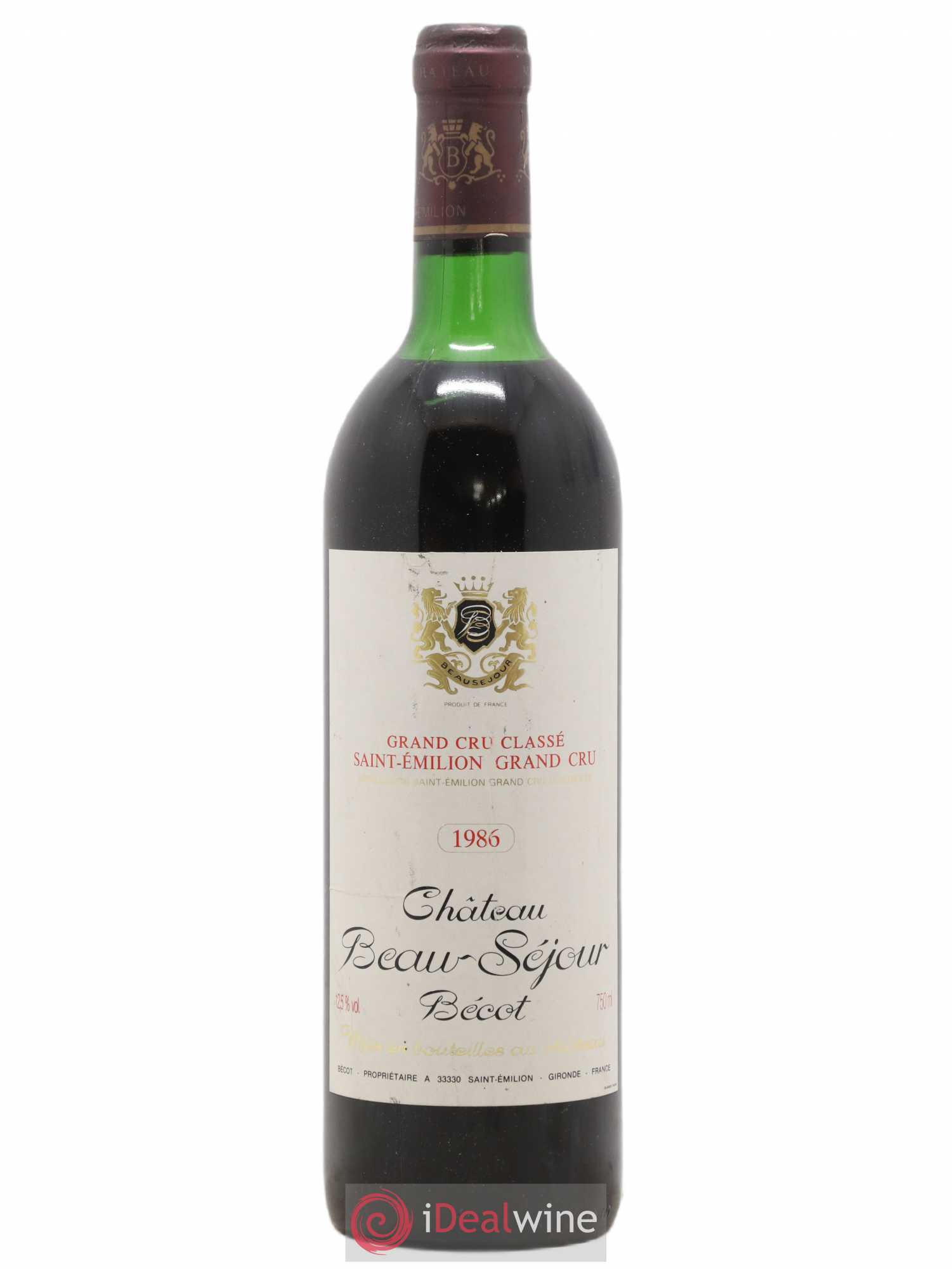 Château Beau-Séjour Bécot 1er Grand Cru Classé B 1986 - Lot de 1 bouteille - 0