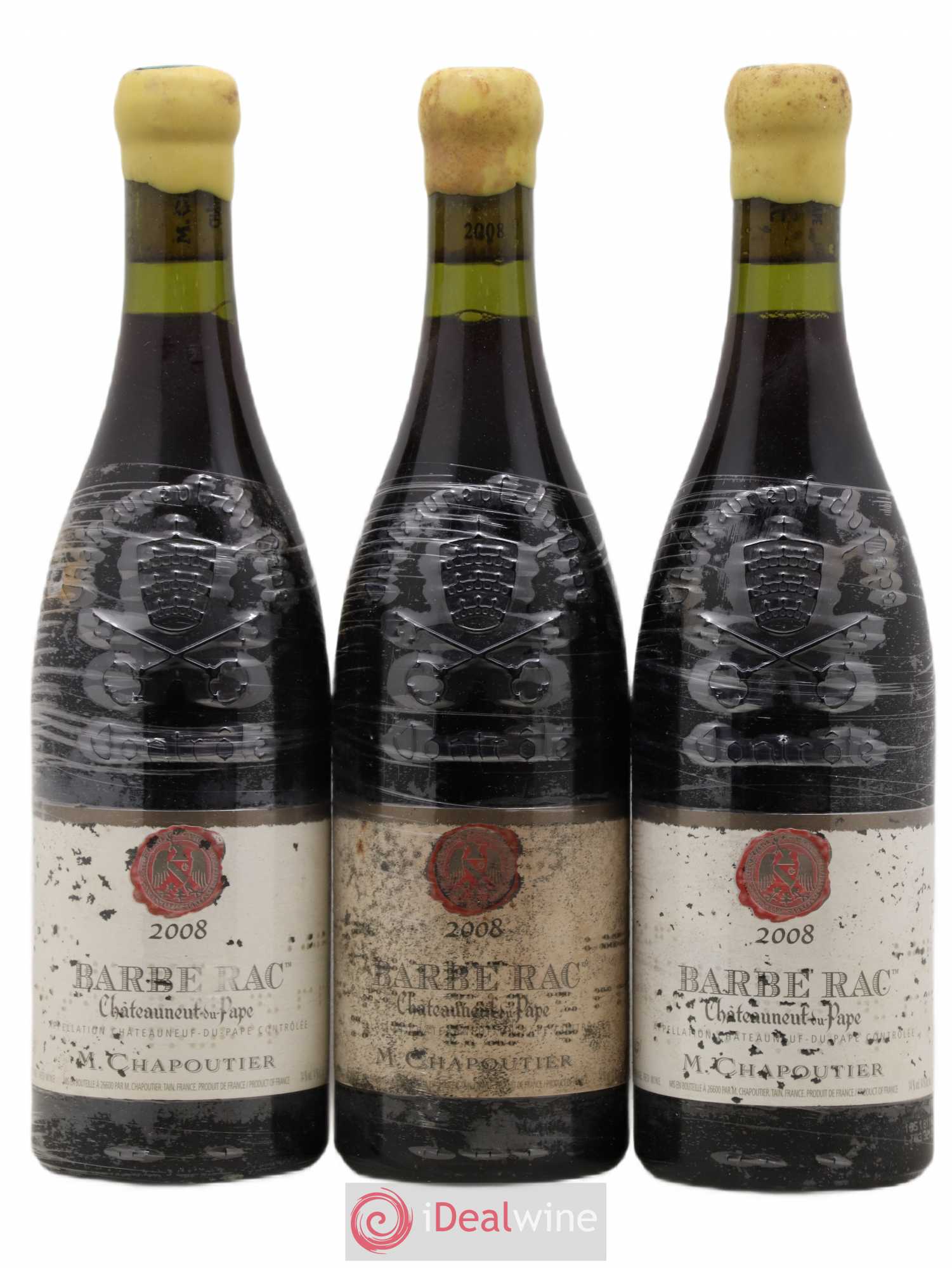 Châteauneuf-du-Pape Barbe Rac Chapoutier 2008 - Lot de 3 bouteilles - 0