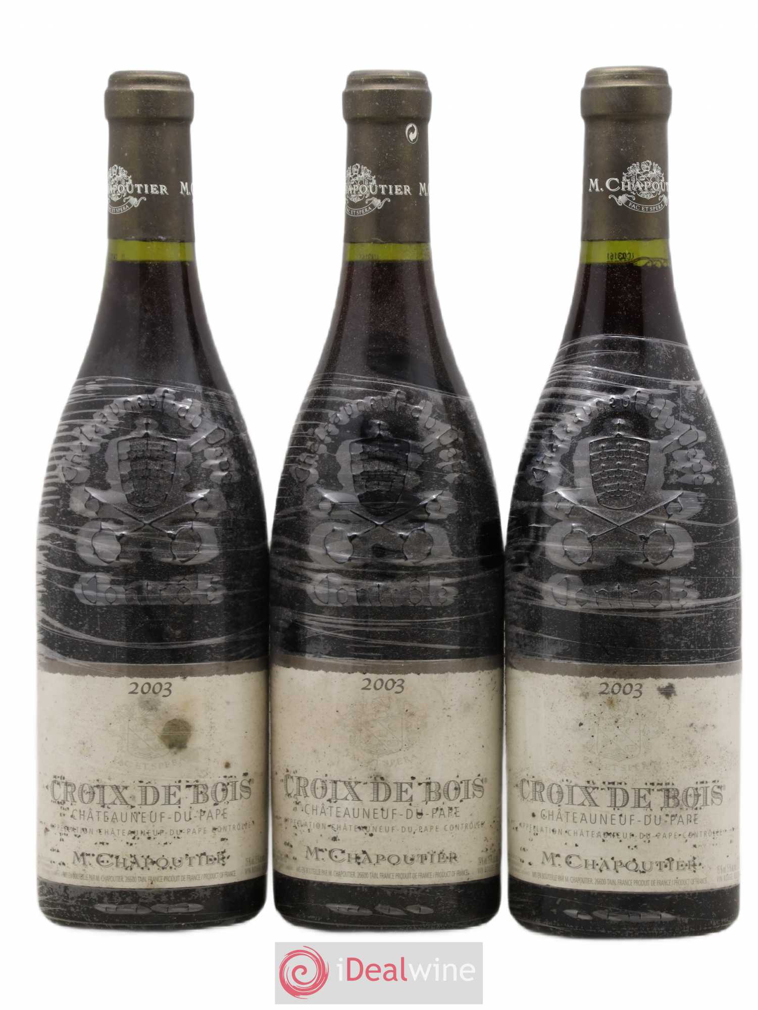 Châteauneuf-du-Pape Croix de Bois Chapoutier 2003 - Lot de 3 bouteilles - 0