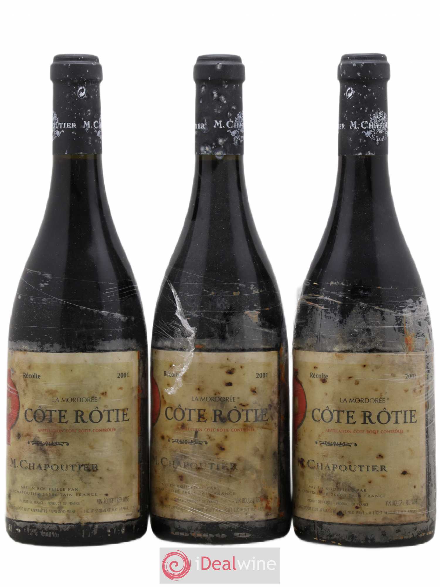 Côte-Rôtie La Mordorée Chapoutier 2001 - Lot de 3 bouteilles - 0