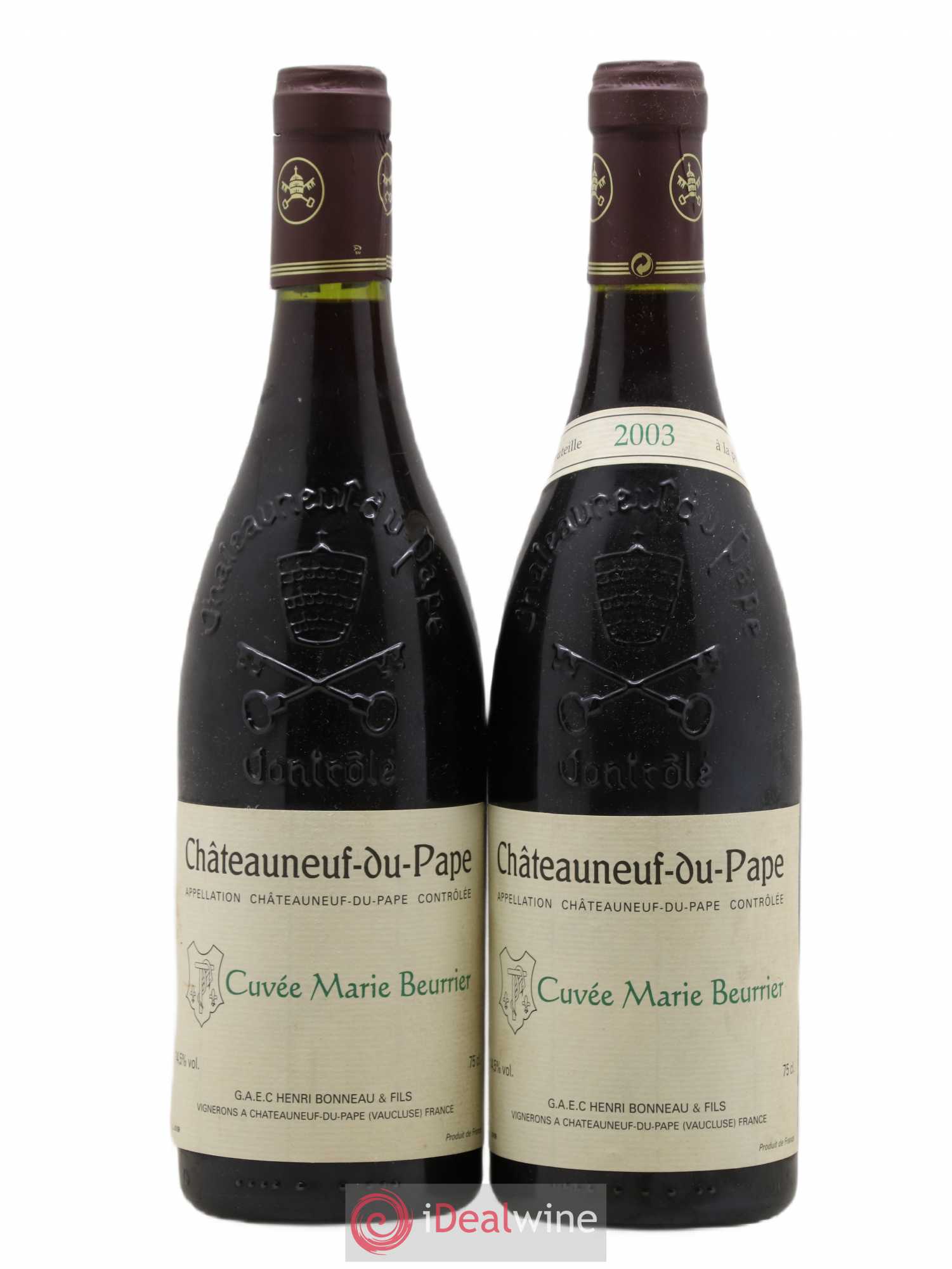 Châteauneuf-du-Pape Marie Beurrier Henri Bonneau & Fils 2003 - Lot de 2 bouteilles - 0