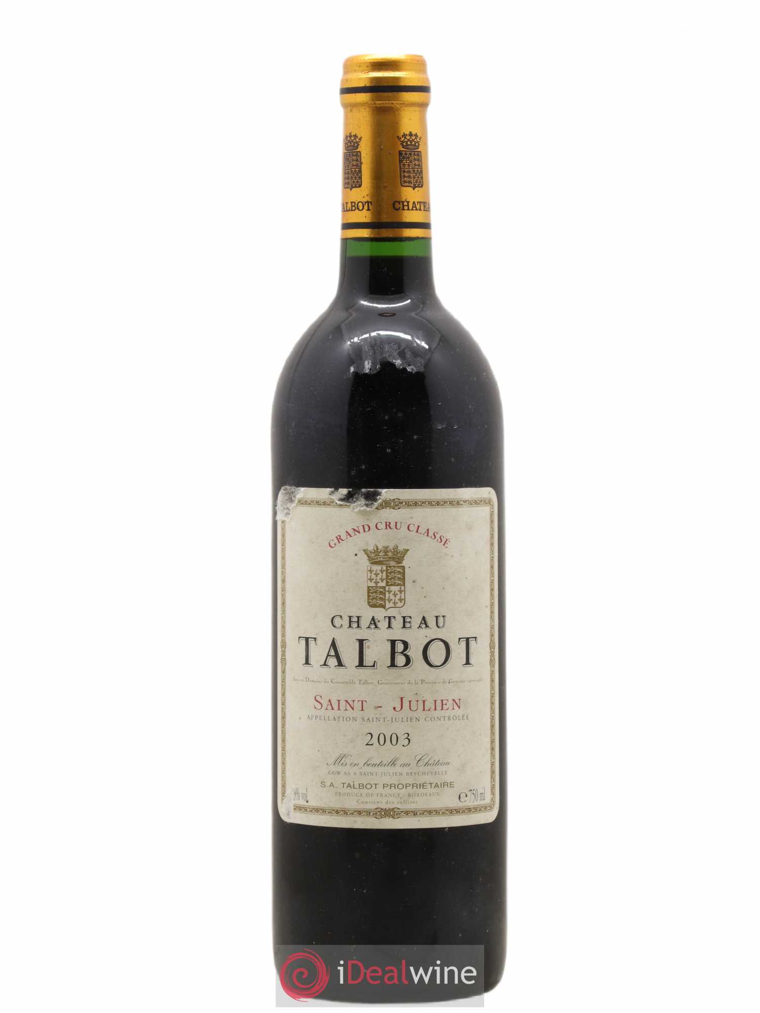 Château Talbot 4ème Grand Cru Classé 2003 - Lot de 1 bouteille - 0