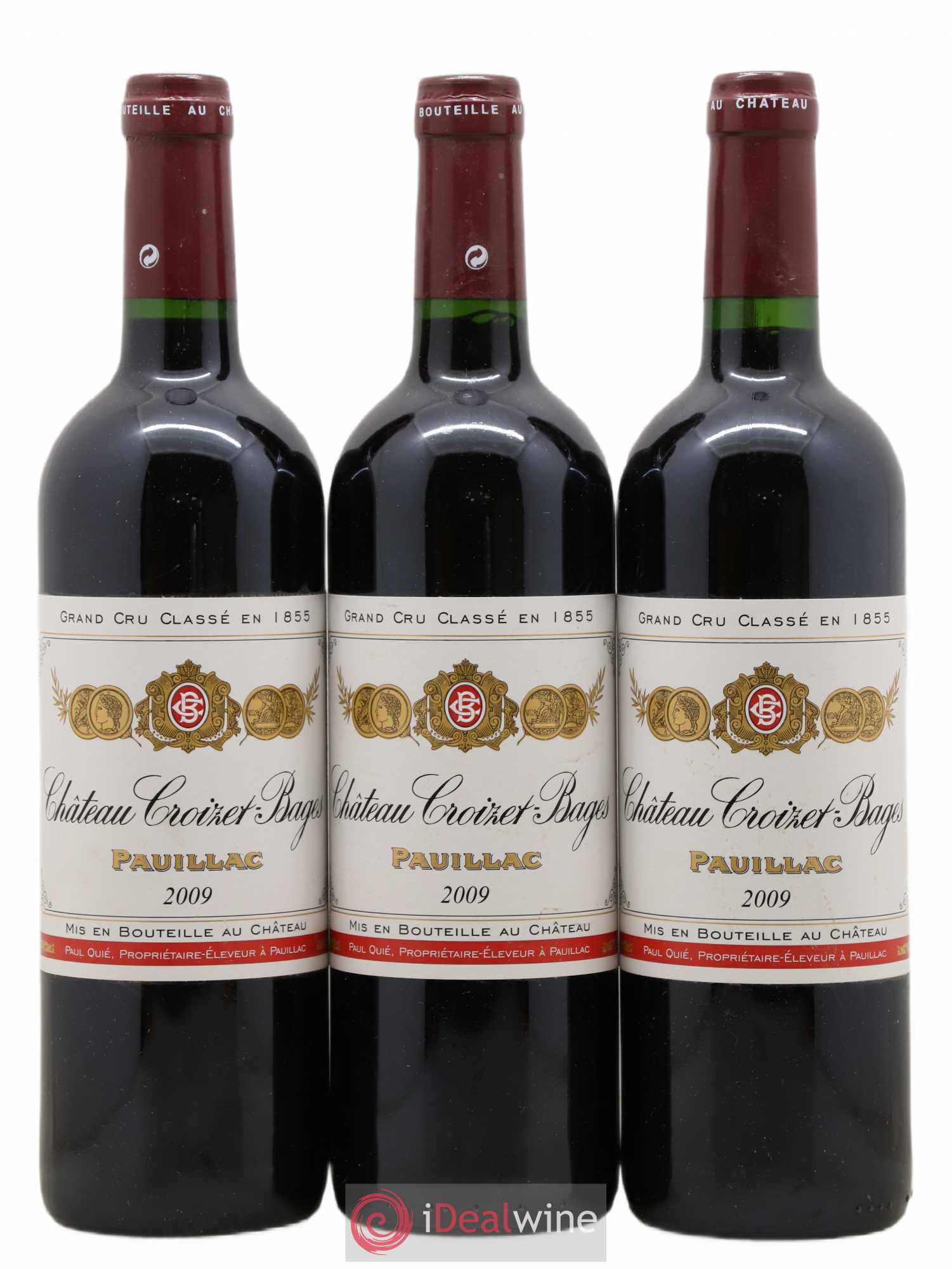 Château Croizet Bages 5ème Grand Cru Classé (sans prix de réserve) 2009 - Lot de 3 bouteilles - 0