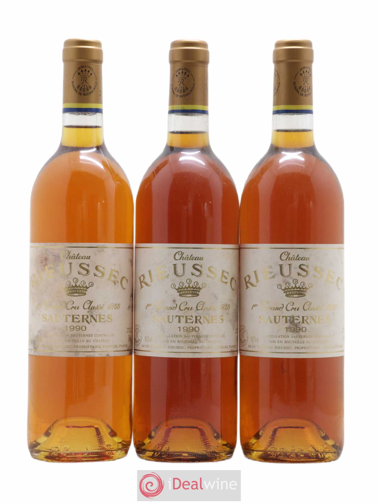 Château Rieussec 1er Grand Cru Classé 1990 - Lotto di 3 bottiglie - 0