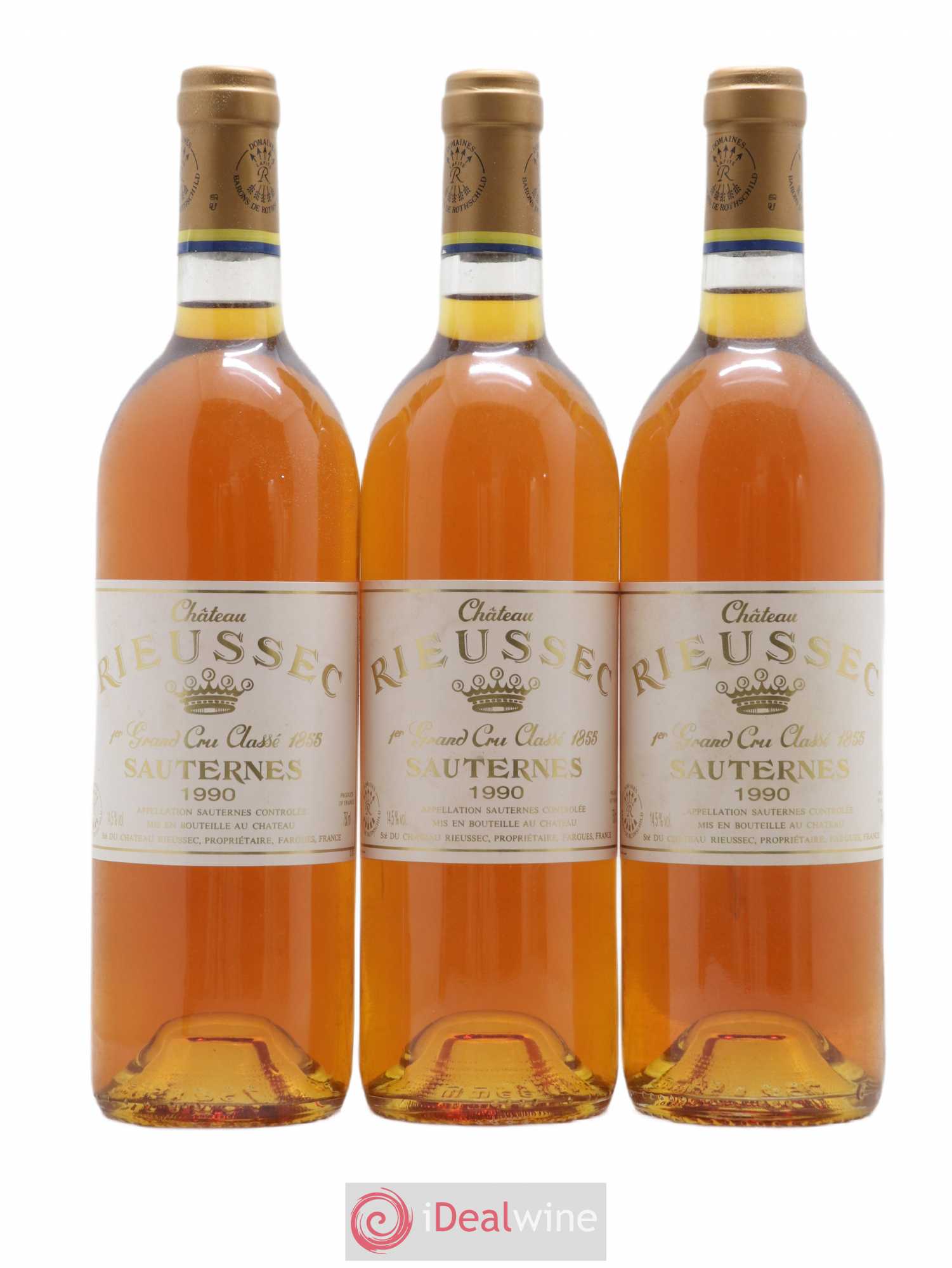 Château Rieussec 1er Grand Cru Classé 1990 - Lotto di 3 bottiglie - 0