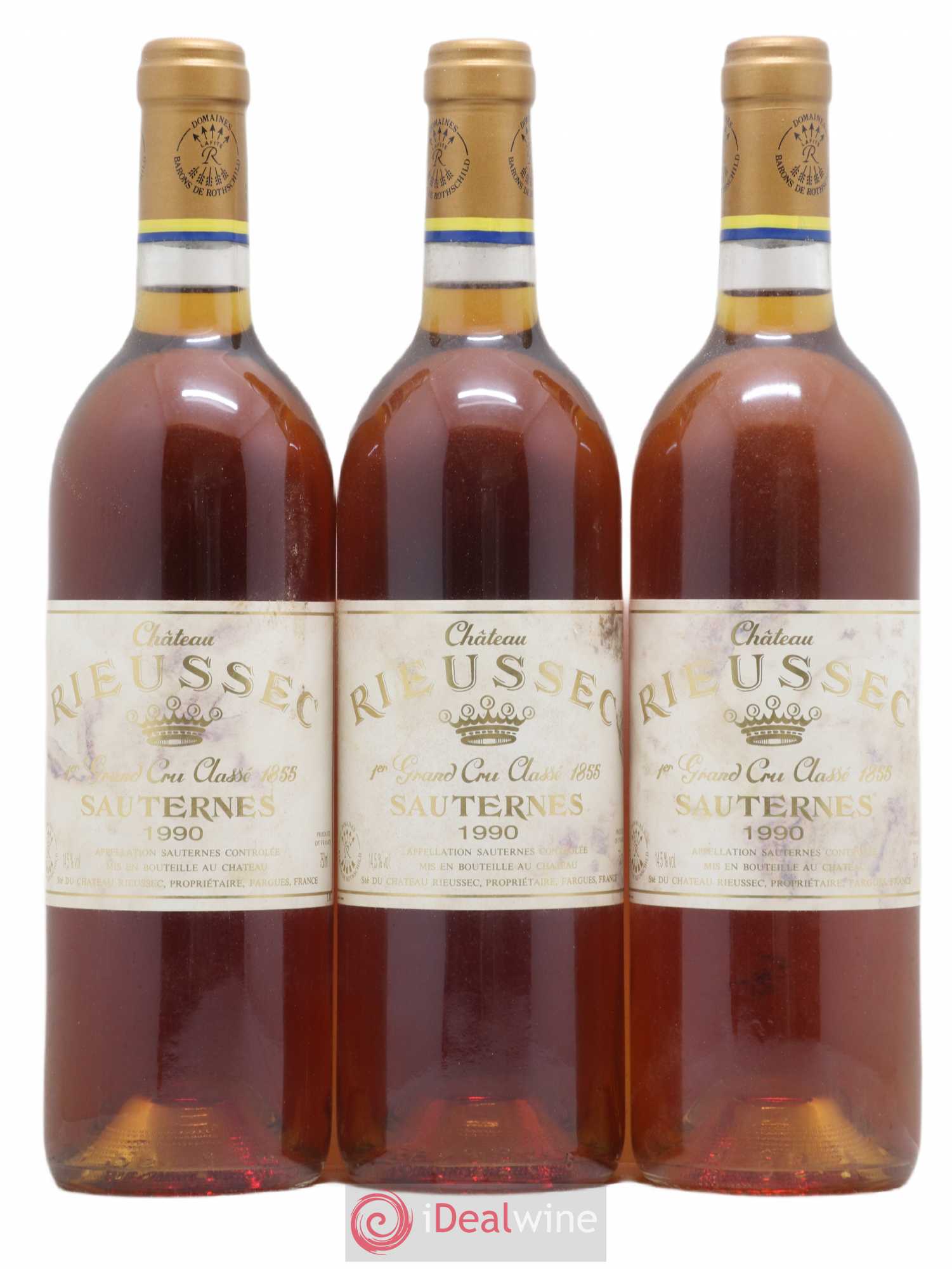 Château Rieussec 1er Grand Cru Classé 1990 - Lotto di 3 bottiglie - 0