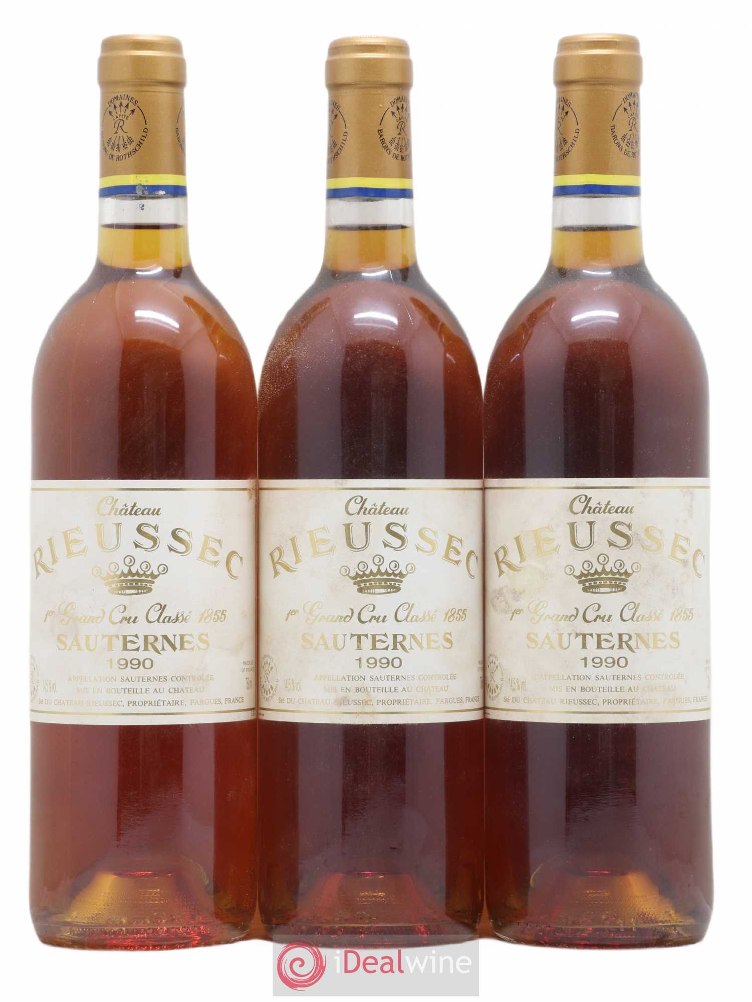 Château Rieussec 1er Grand Cru Classé 1990 - Lotto di 3 bottiglie - 0