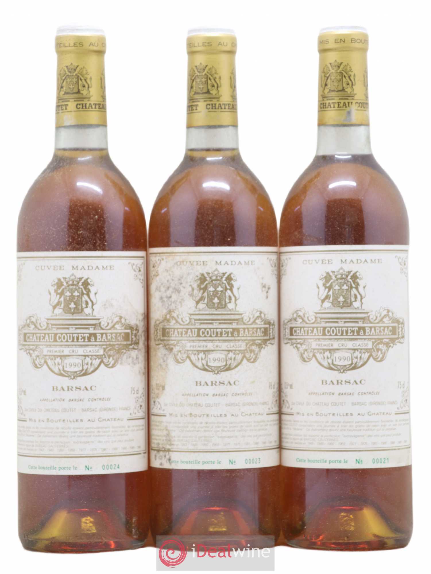 Château Coutet - Cuvée Madame 1er Grand Cru Classé 1990 - Lotto di 3 bottiglie - 0