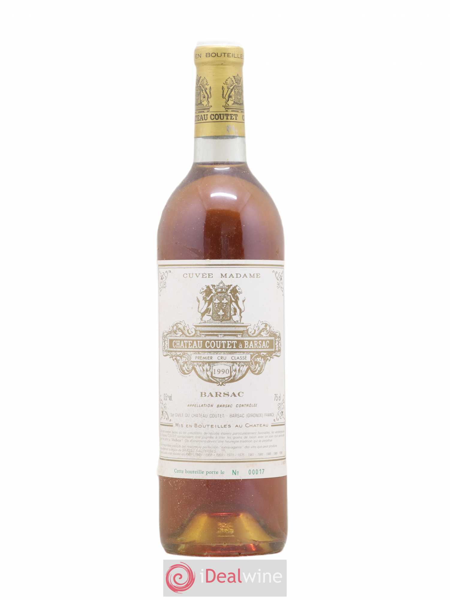 Château Coutet - Cuvée Madame 1er Grand Cru Classé 1990 - Lotto di 1 bottiglia - 0