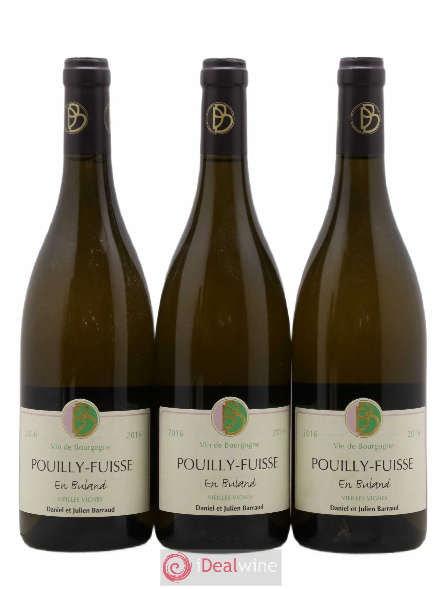 Pouilly-Fuissé En Buland Vieilles vignes Domaine Barraud 2016 - Posten von 3 Flaschen - 0