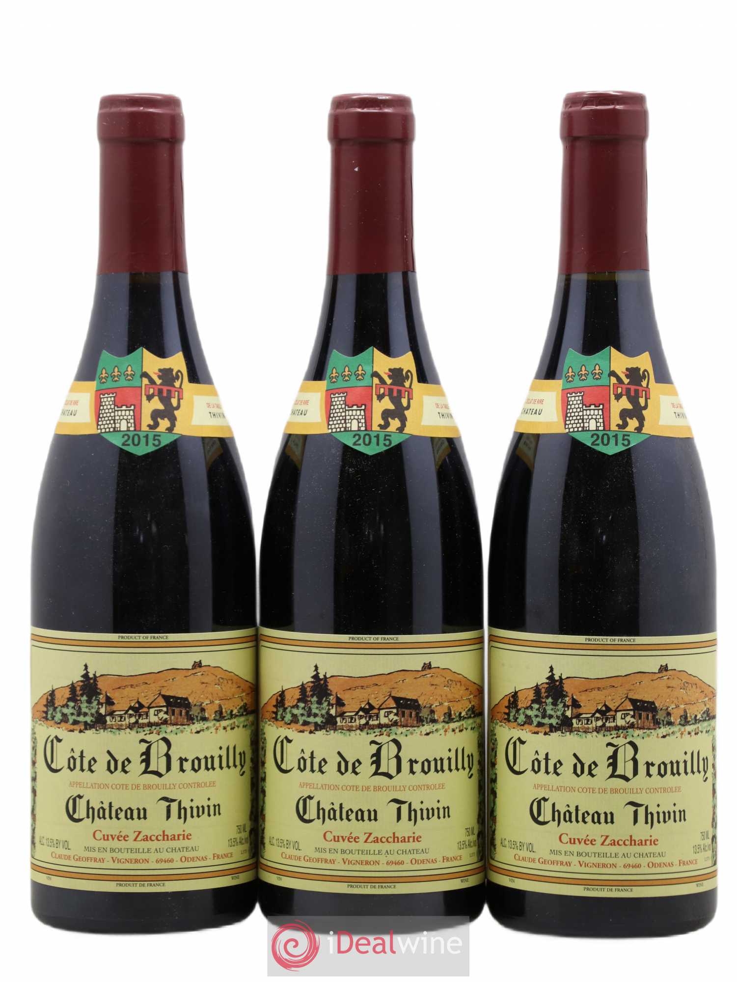 Côte de Brouilly Cuvée Zaccharie Château Thivin 2015 - Lot de 3 bouteilles - 0