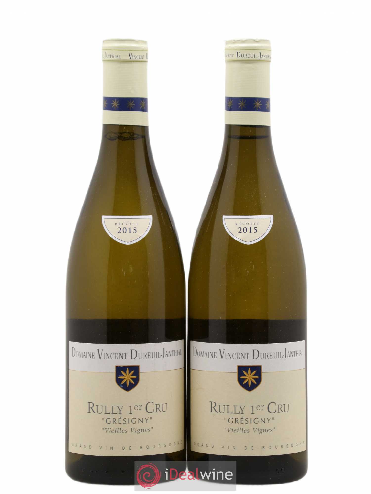 Rully 1er Cru Grésigny Vincent Dureuil-Janthial Vieilles vignes 2015 - Lot de 2 bouteilles - 0