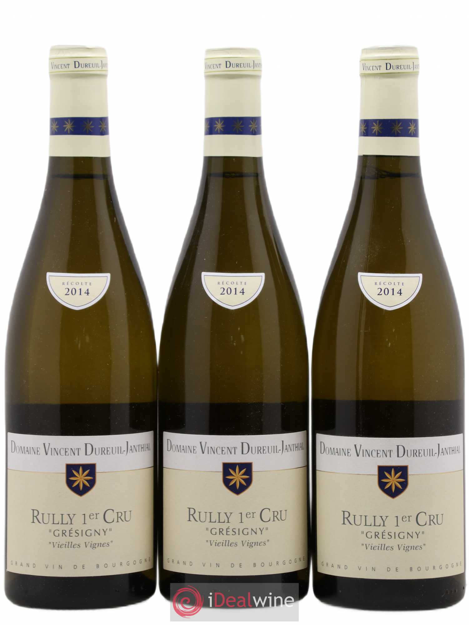 Rully 1er Cru Grésigny Vincent Dureuil-Janthial Vieilles vignes 2014 - Lot de 3 bouteilles - 0