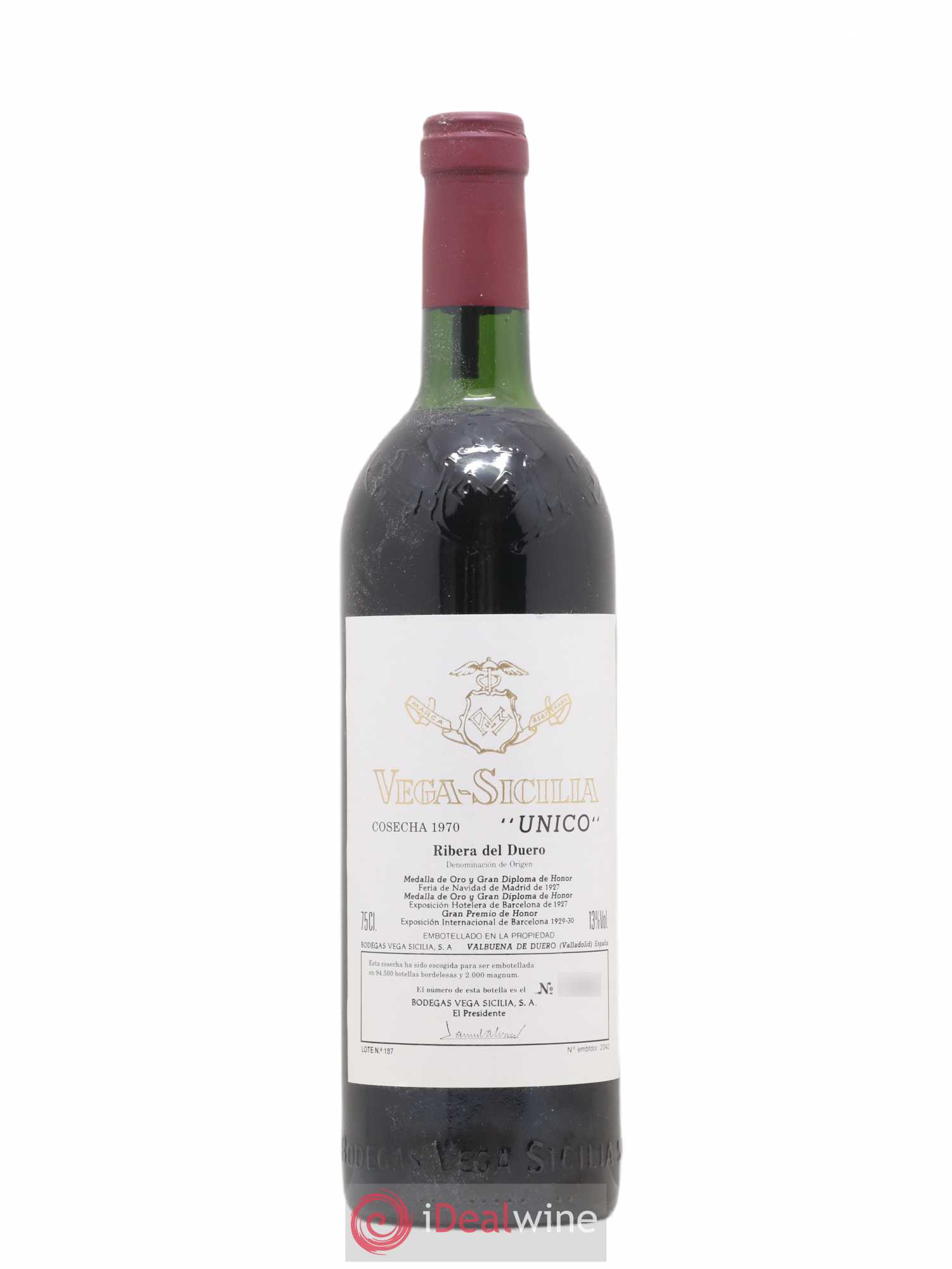 Ribera Del Duero DO Vega Sicilia Unico Famille Alvarez 1970 - Lot de 1 bouteille - 0