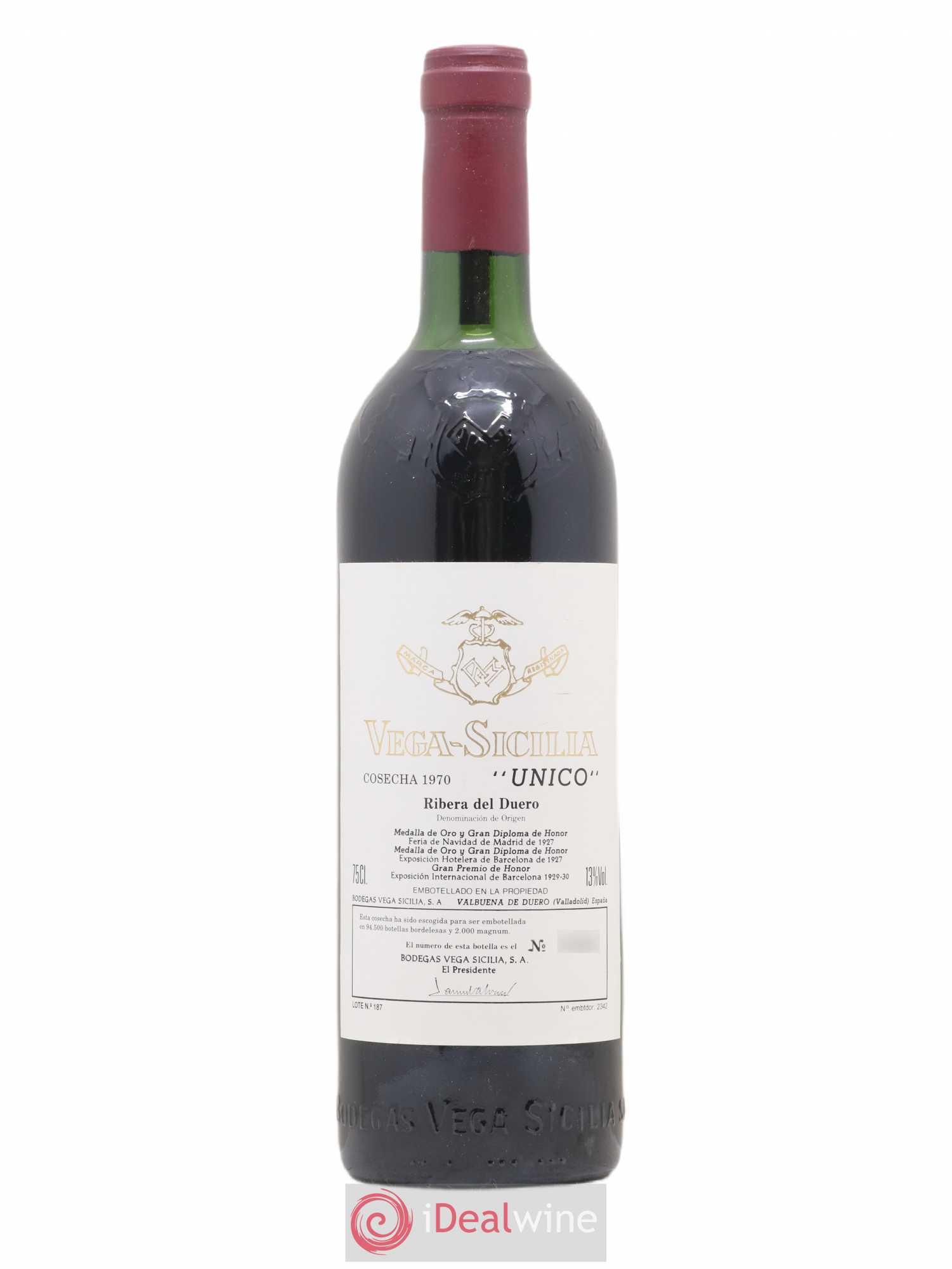 Ribera Del Duero DO Vega Sicilia Unico Famille Alvarez 1970 - Lot de 1 bouteille - 0