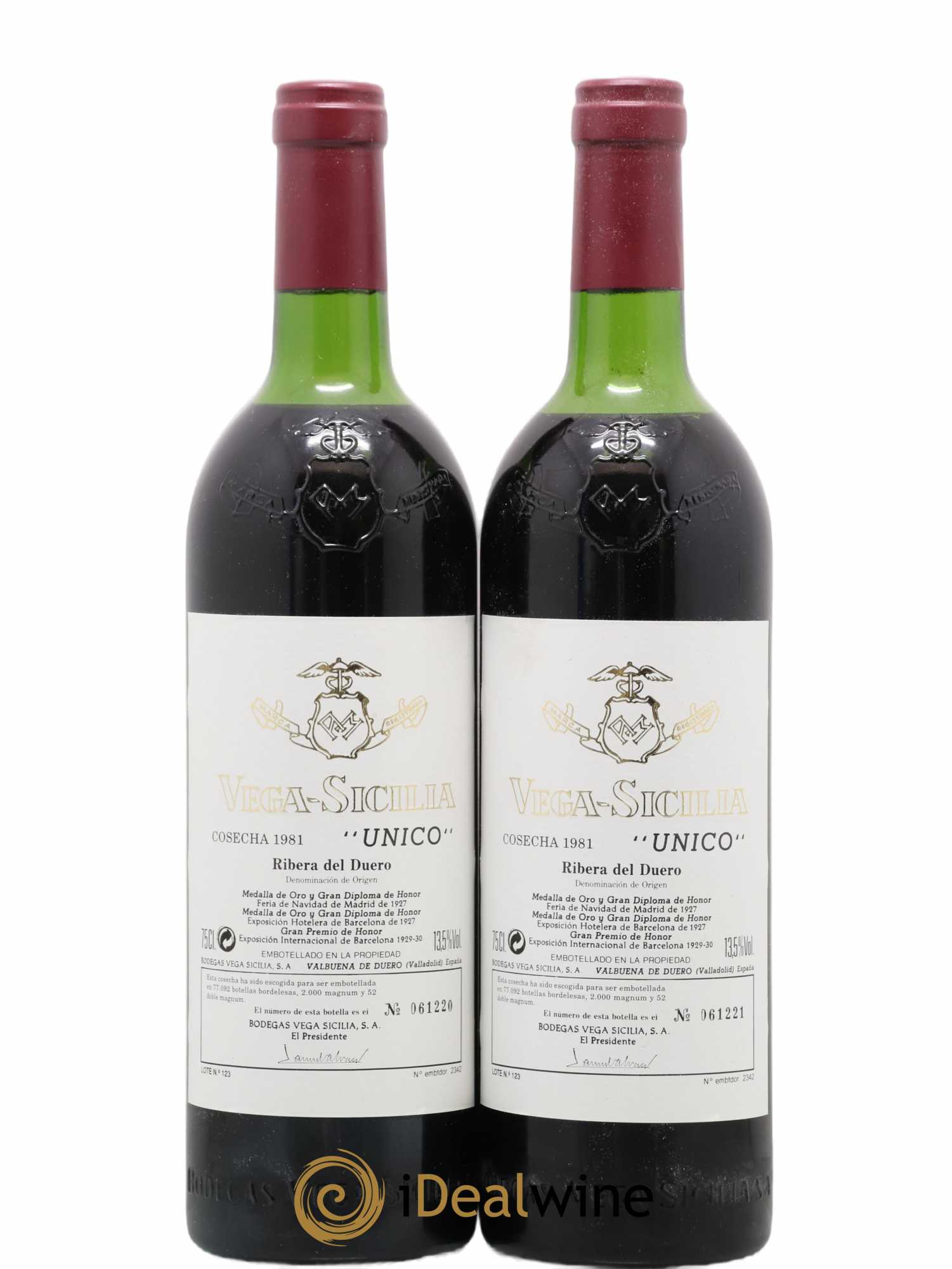 Ribera Del Duero DO Vega Sicilia Unico Famille Alvarez 1981 - Lot de 2 bouteilles - 0