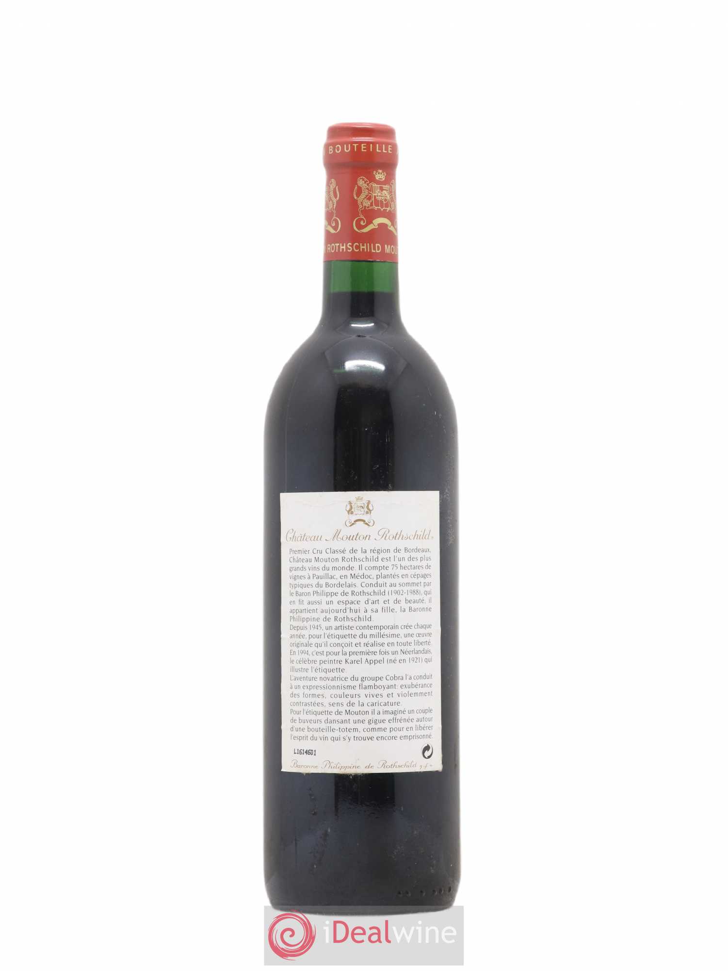Château Mouton Rothschild 1er Grand Cru Classé 1994 - Lot de 1 bouteille - 1
